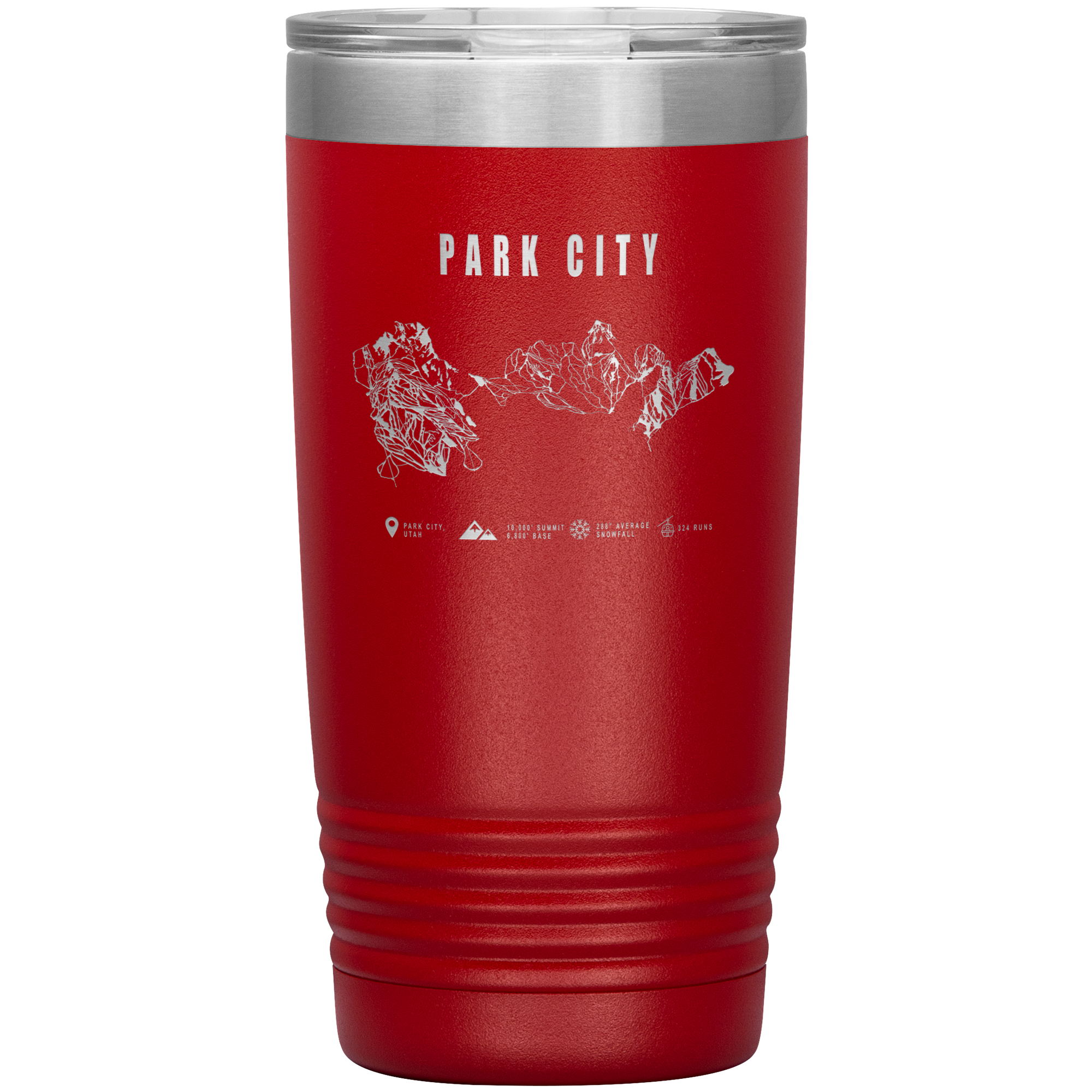 Park city,Utah Ski Trail Map 20oz Tumbler - Powderaddicts