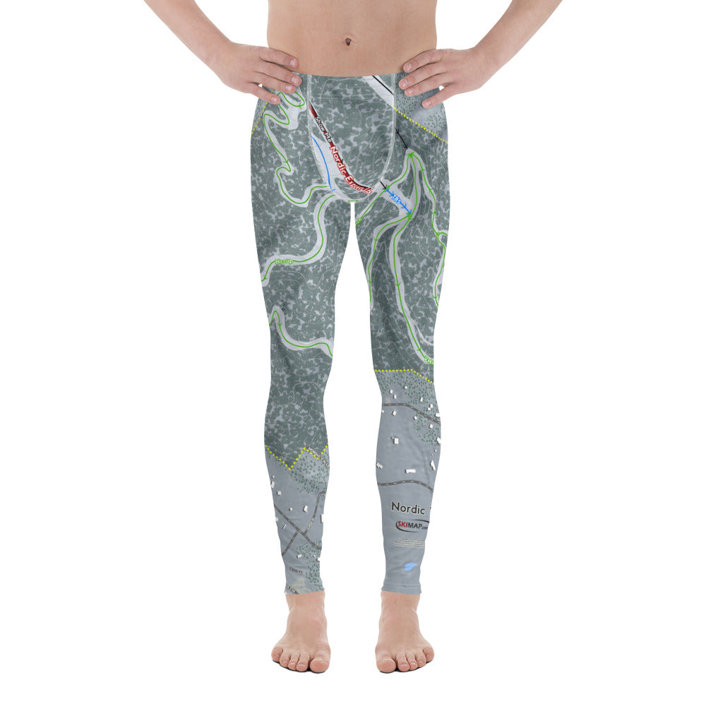 Nordic Valley, Utah Ski Trail Map Men&#39;s Base Layer Bottom - Powderaddicts