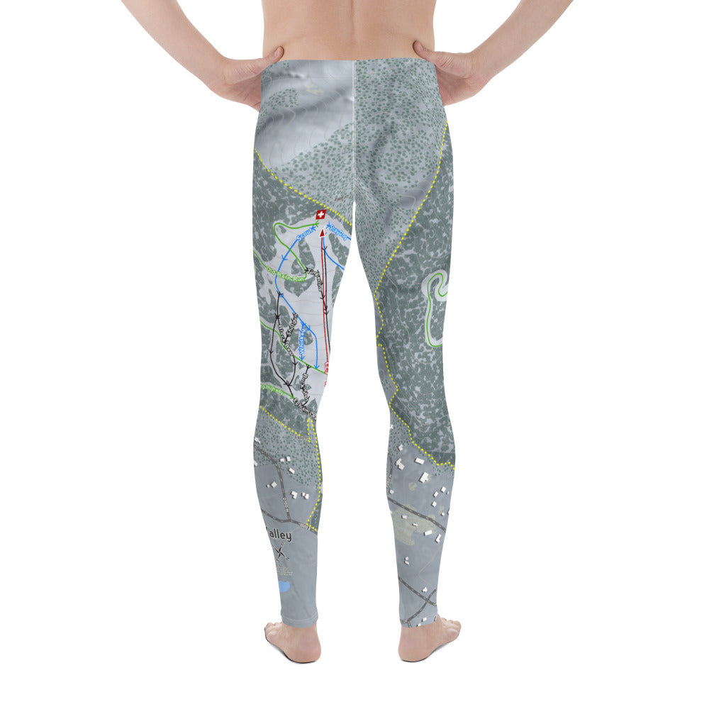 Nordic Valley, Utah Ski Trail Map Men's Base Layer Bottom - Powderaddicts