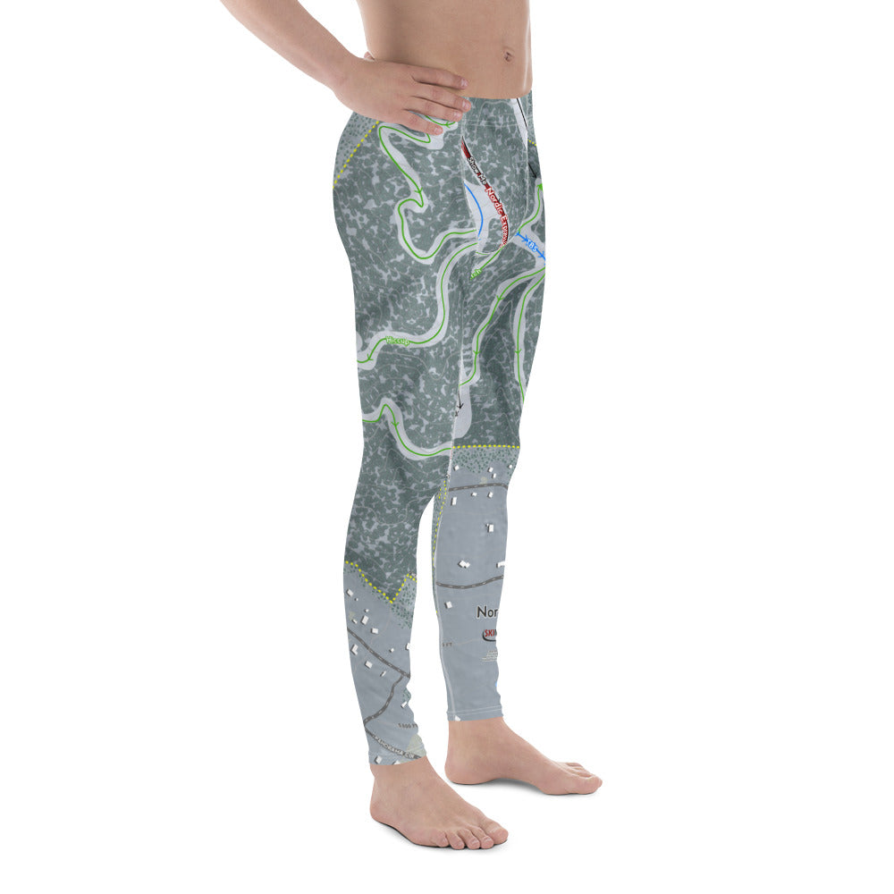 Nordic Valley, Utah Ski Trail Map Men's Base Layer Bottom - Powderaddicts