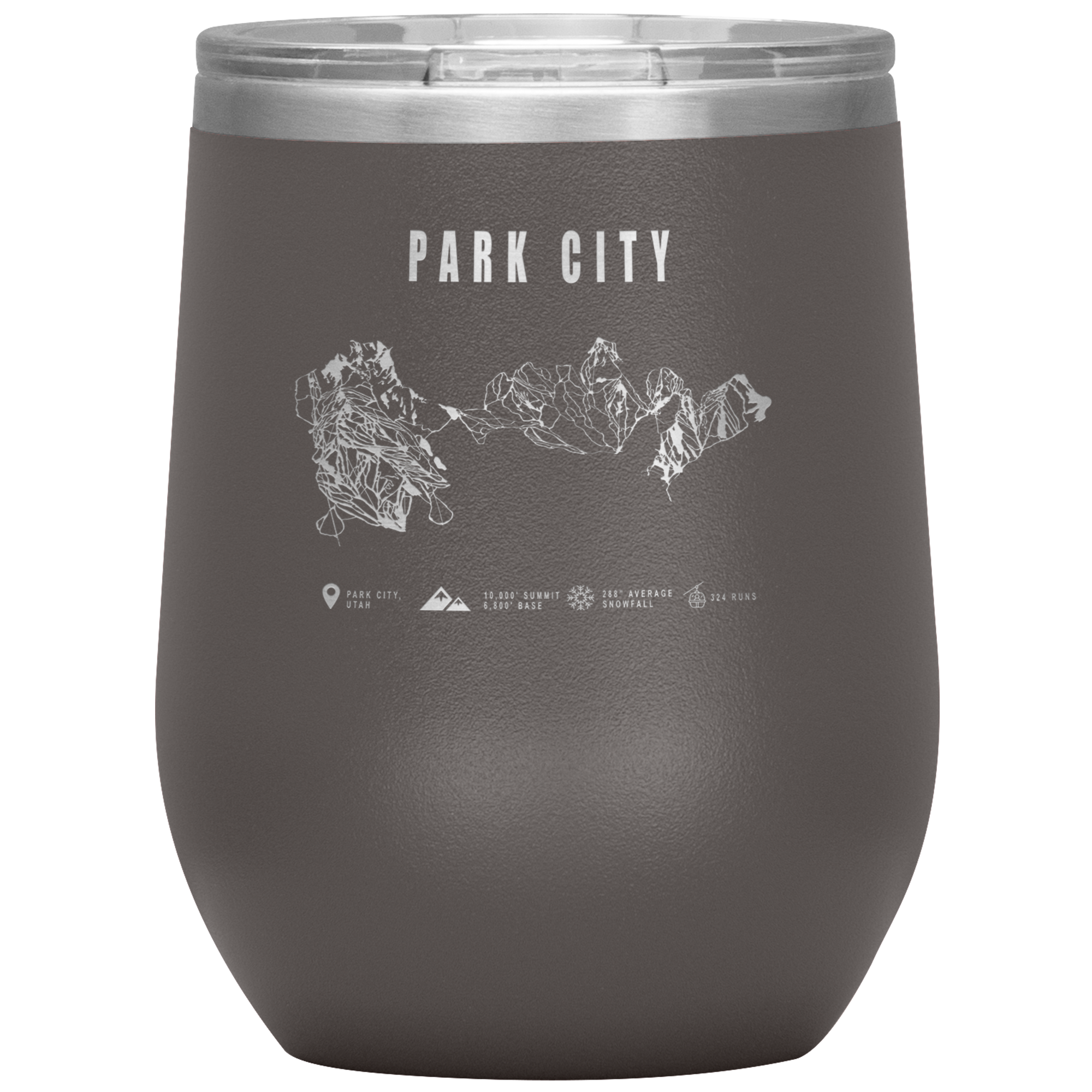 Eagle Point,Utah Ski Trail Map Wine 12oz Tumbler - Powderaddicts