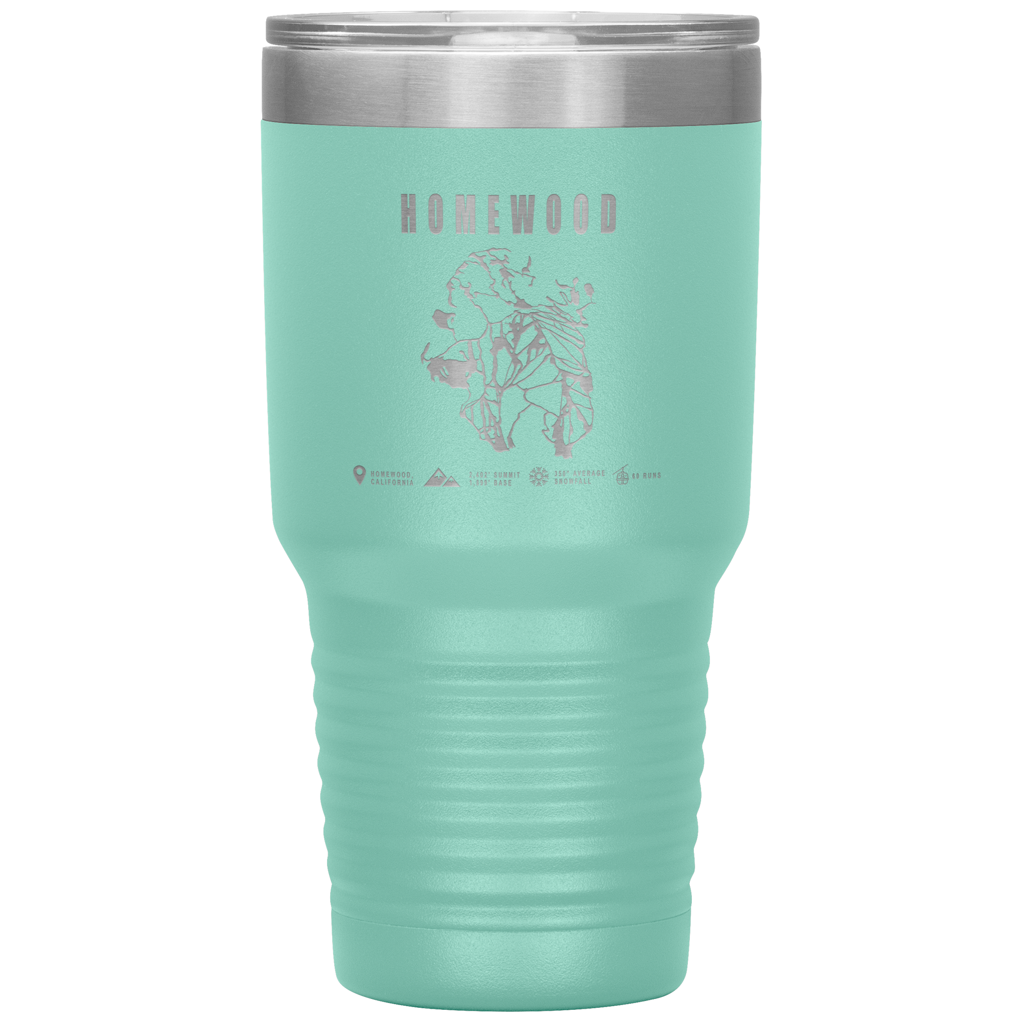 Homewood, California Ski Trail Map 30oz Tumbler - Powderaddicts