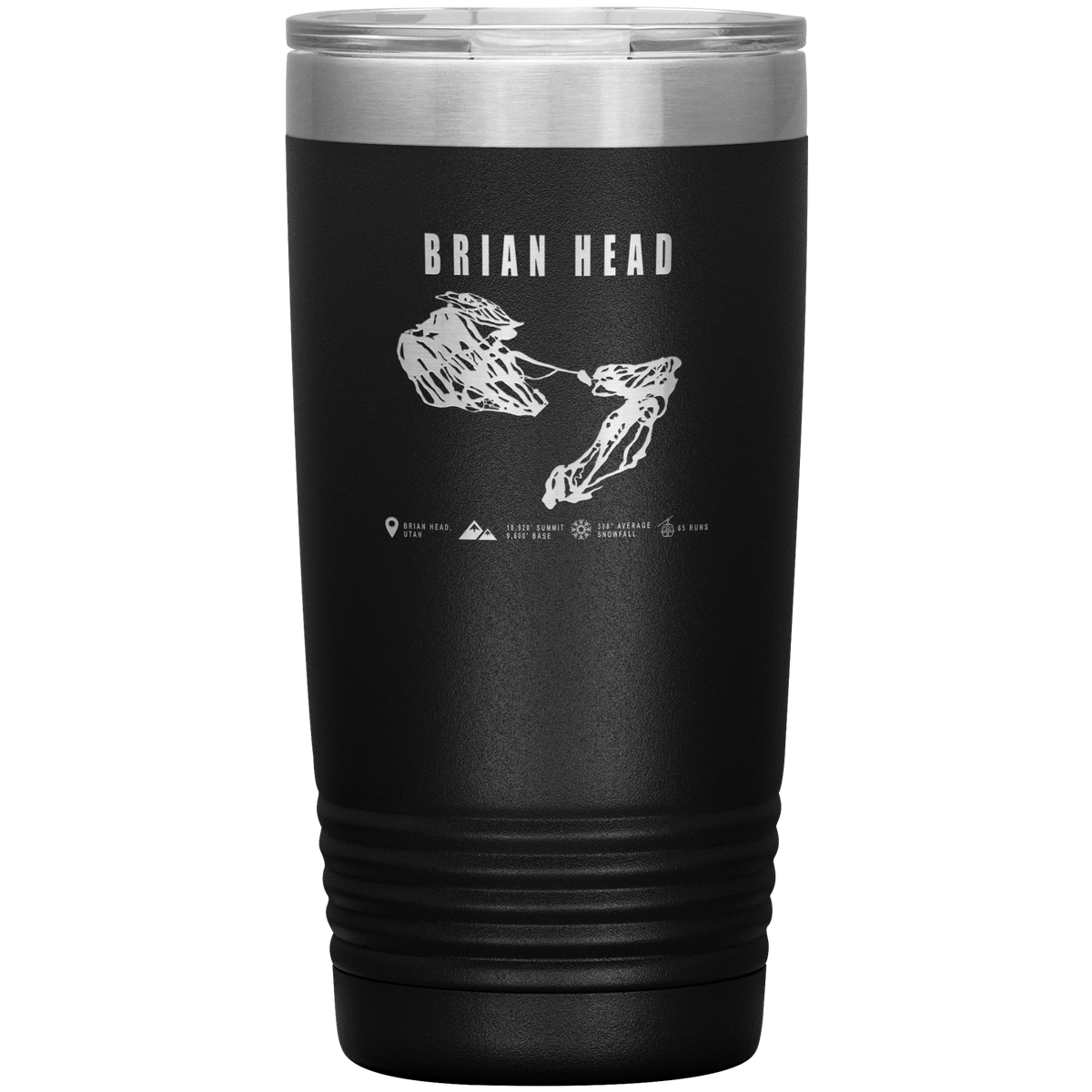 Brian Head,Utah Ski Trail Map 20oz Tumbler - Powderaddicts