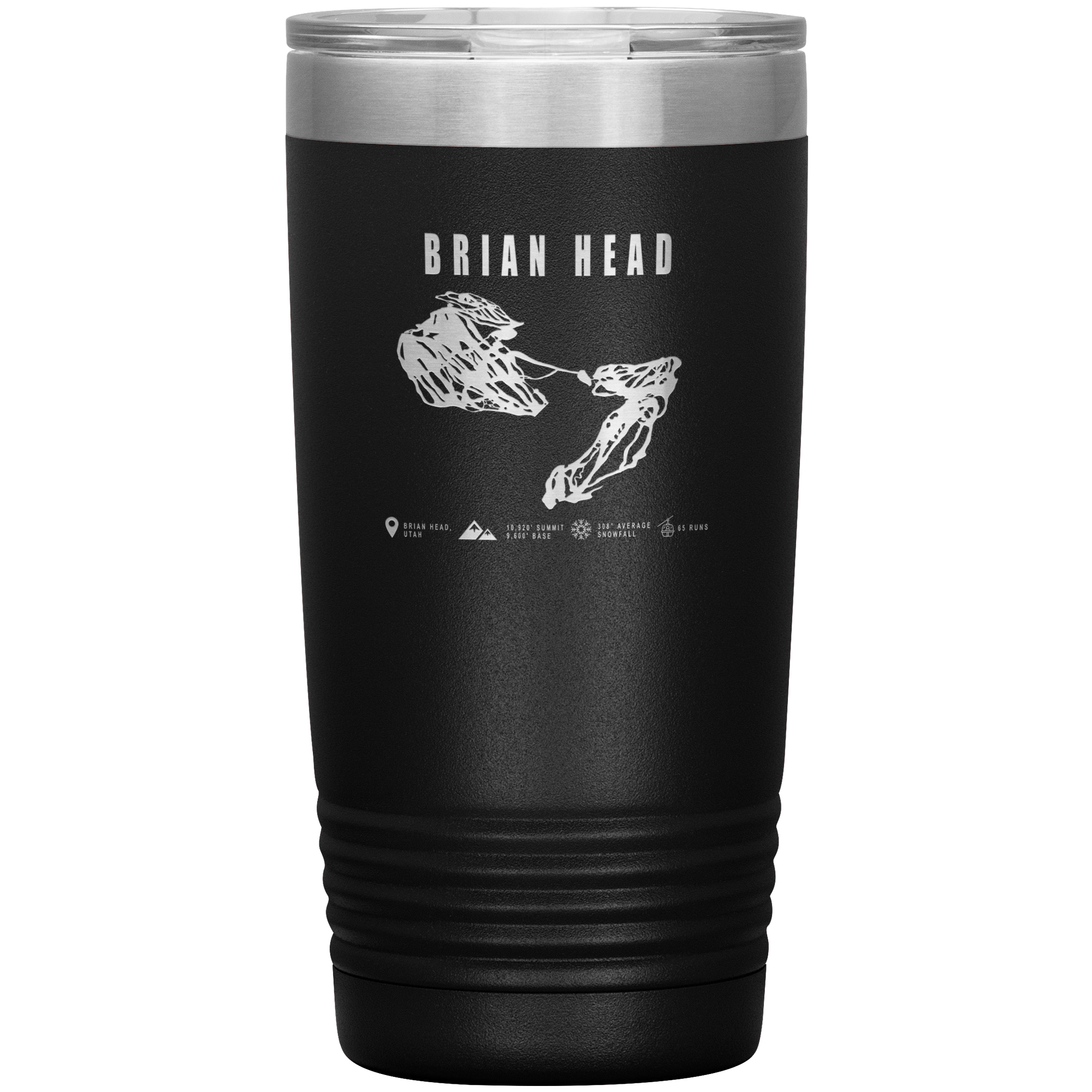 Brian Head,Utah Ski Trail Map 20oz Tumbler - Powderaddicts