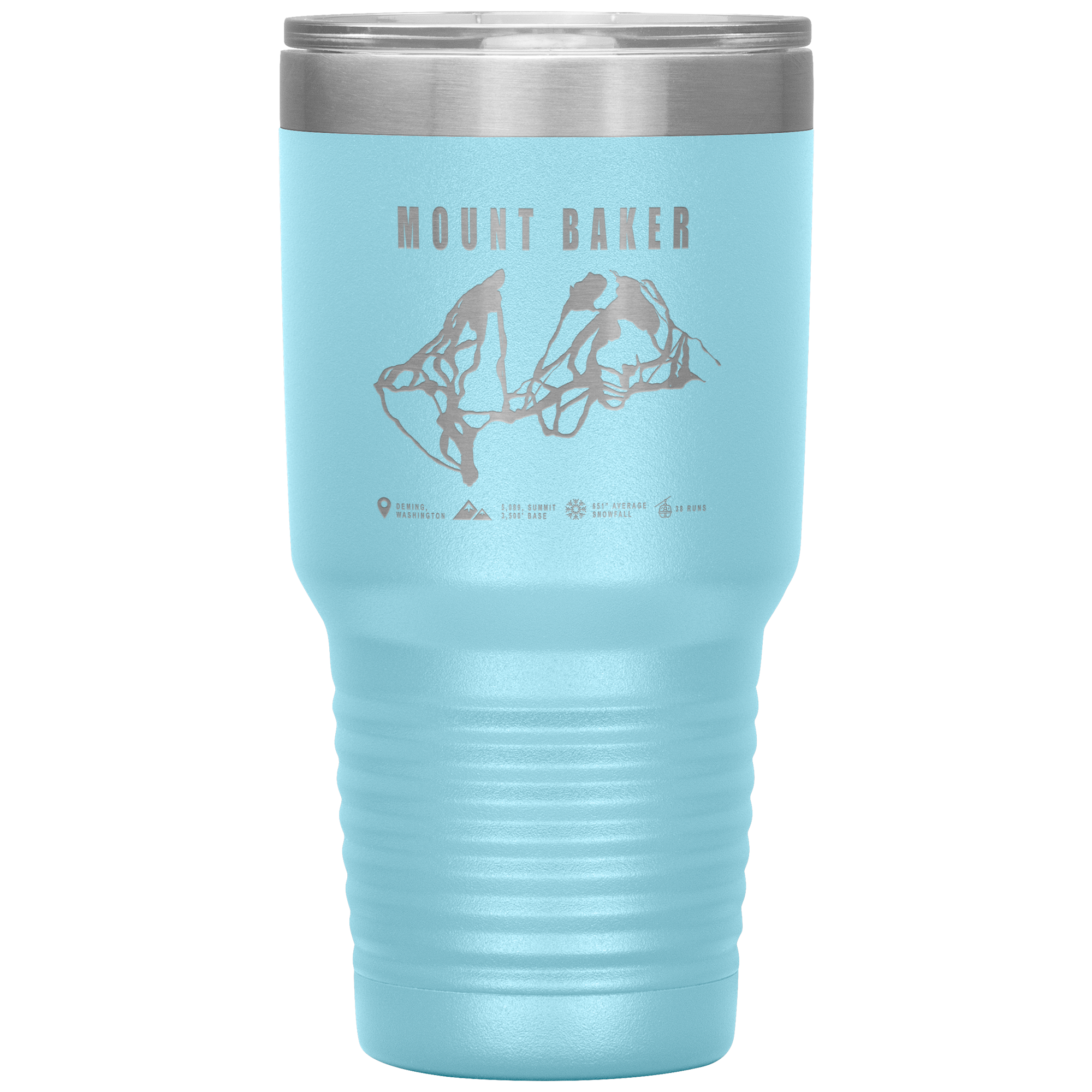 Mount Baker, Washington Ski Trail Map 30oz Tumbler - Powderaddicts