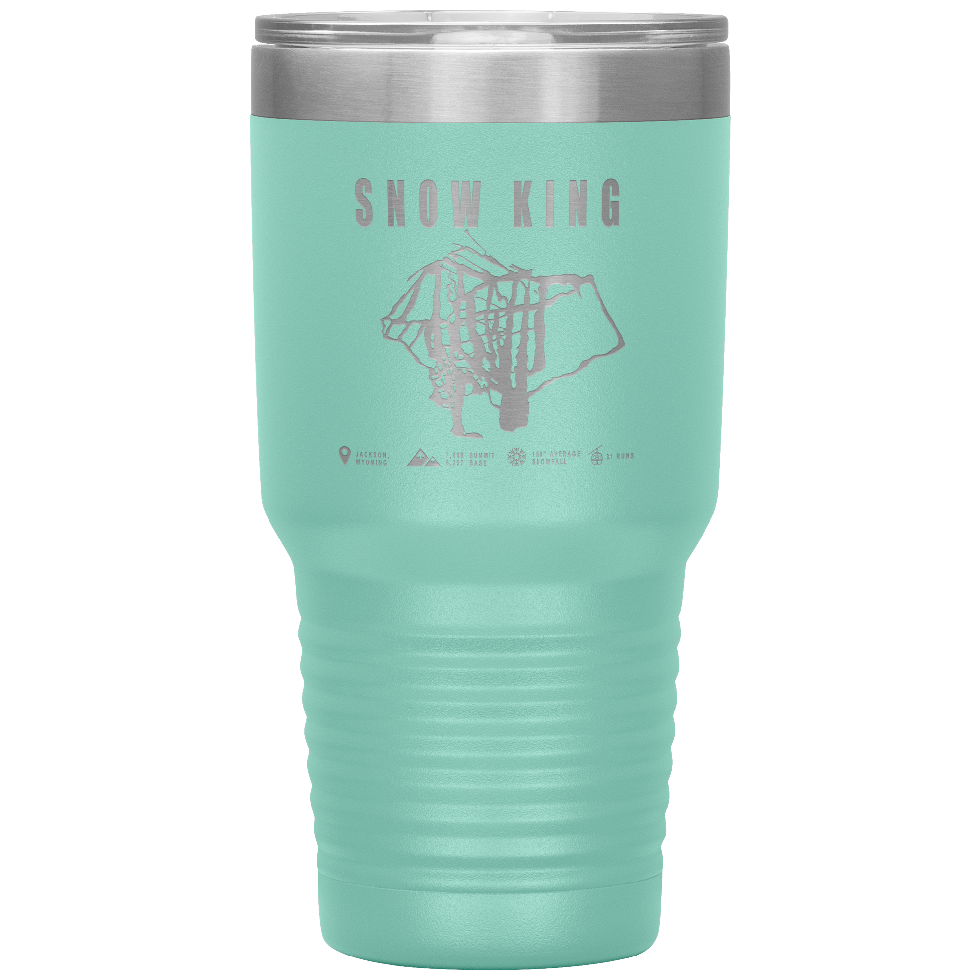 Snow King Wyoming Ski Trail Map 30oz Tumbler - Powderaddicts