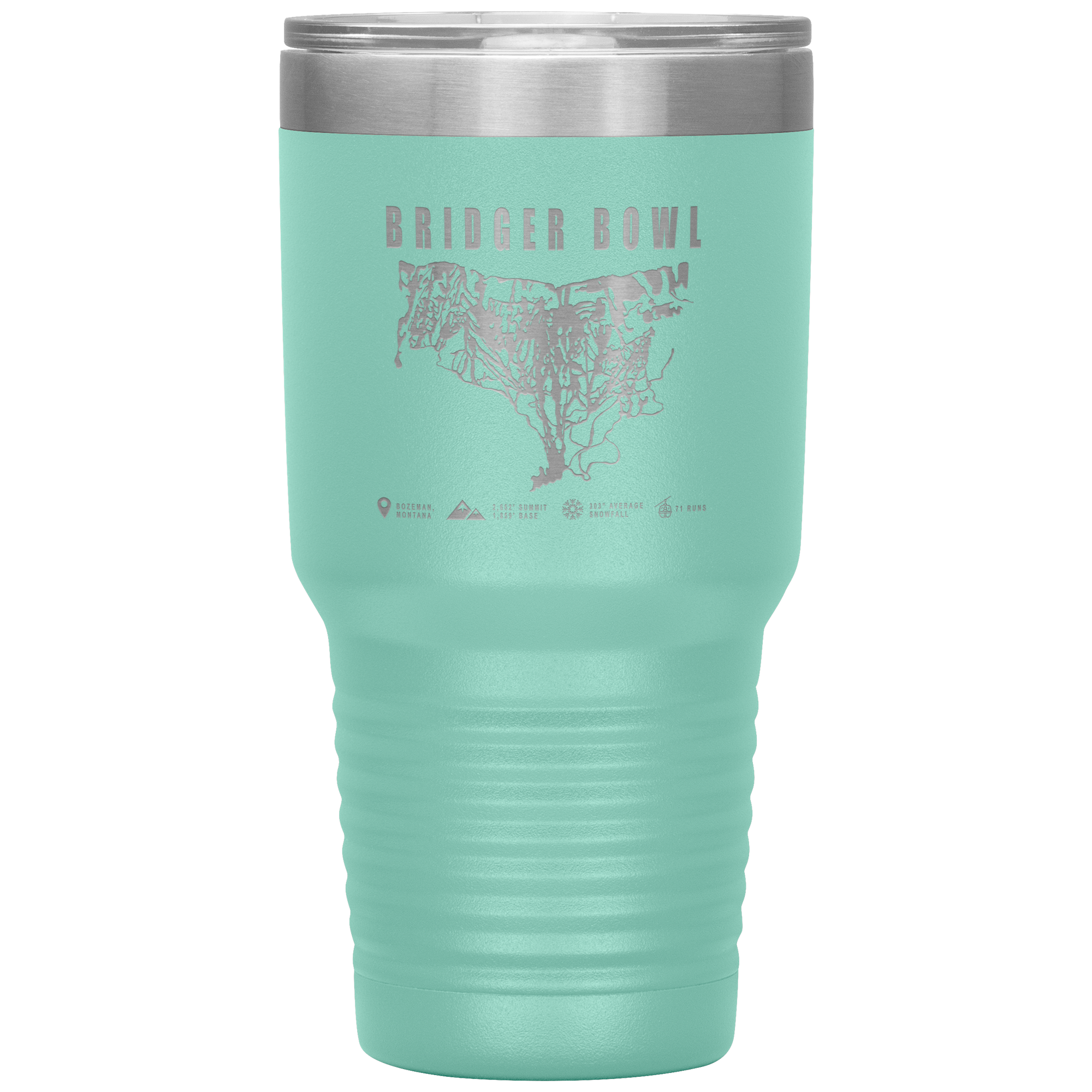 Bridger Bowl Montana Ski Trail Map 30oz Tumbler - Powderaddicts