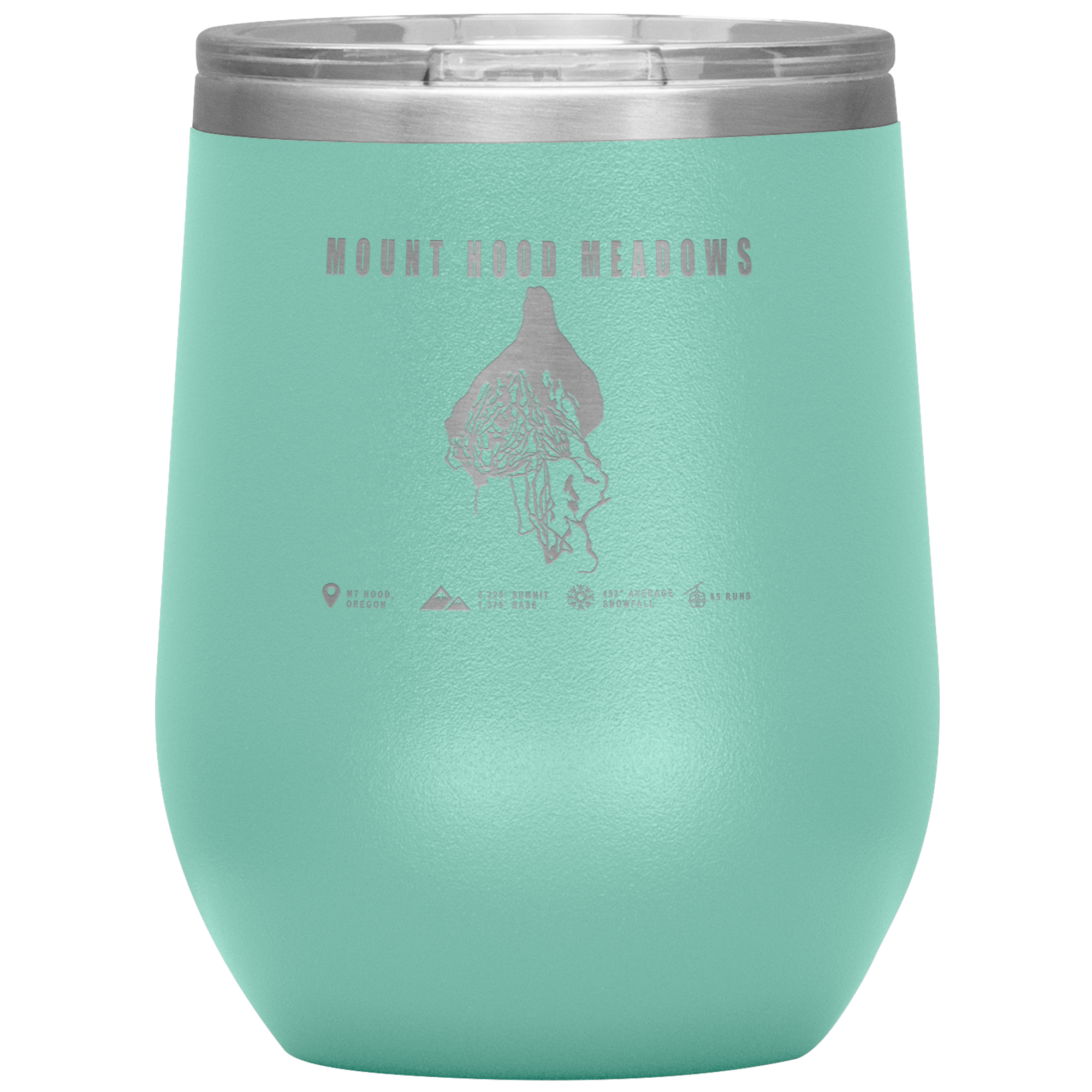 Mount Hood Meadows, Oregon Ski Trail Map Wine 12oz Tumbler - Powderaddicts