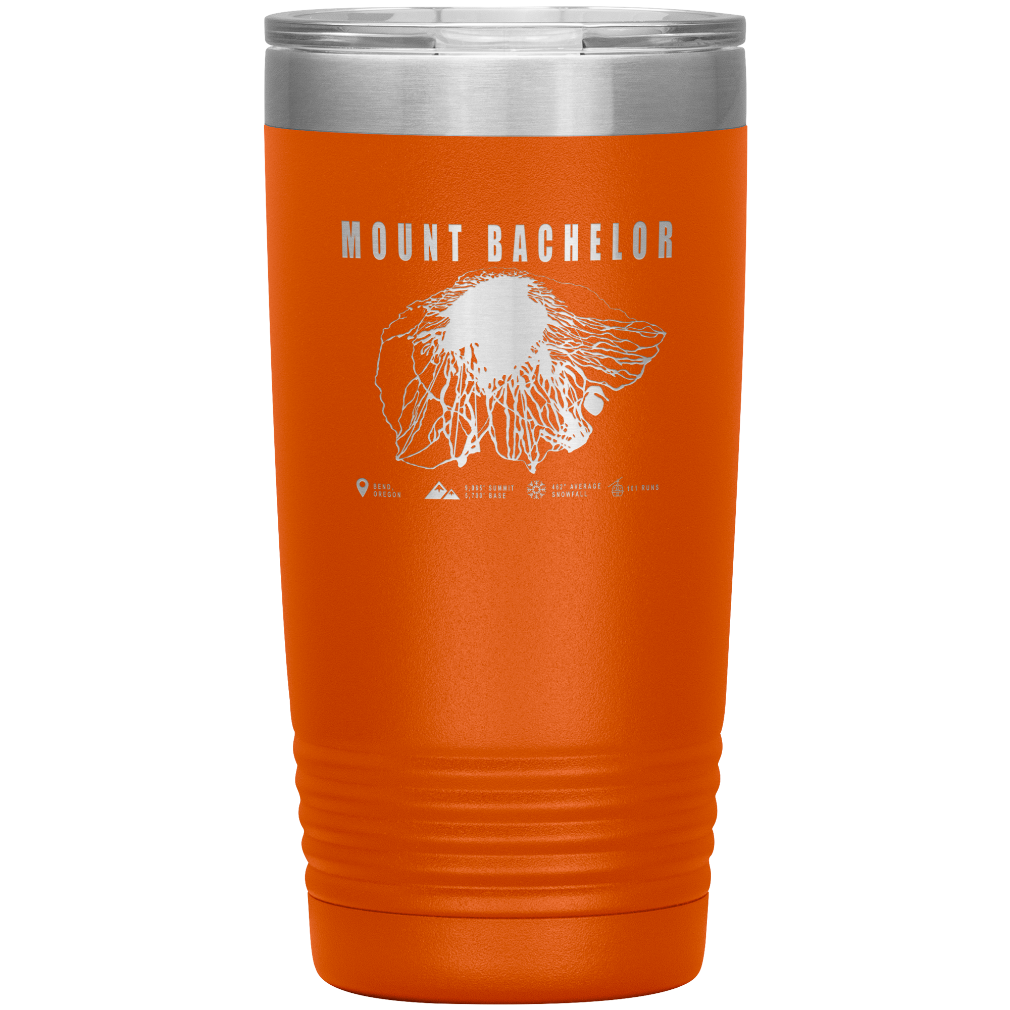 Mount Bachelor, Oregon Ski Trail Map 20oz Tumbler - Powderaddicts