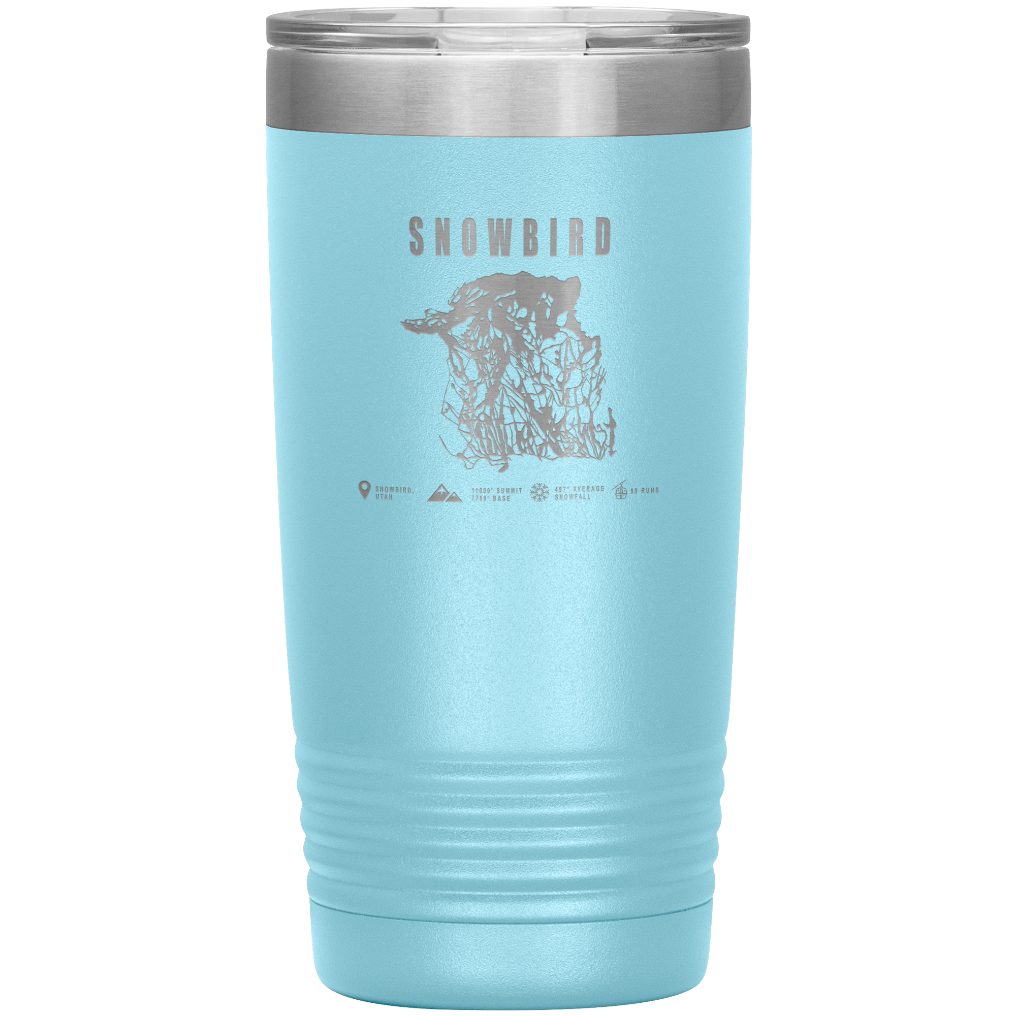 Snowbird,Utah Ski Trail Map 20oz Tumbler - Powderaddicts