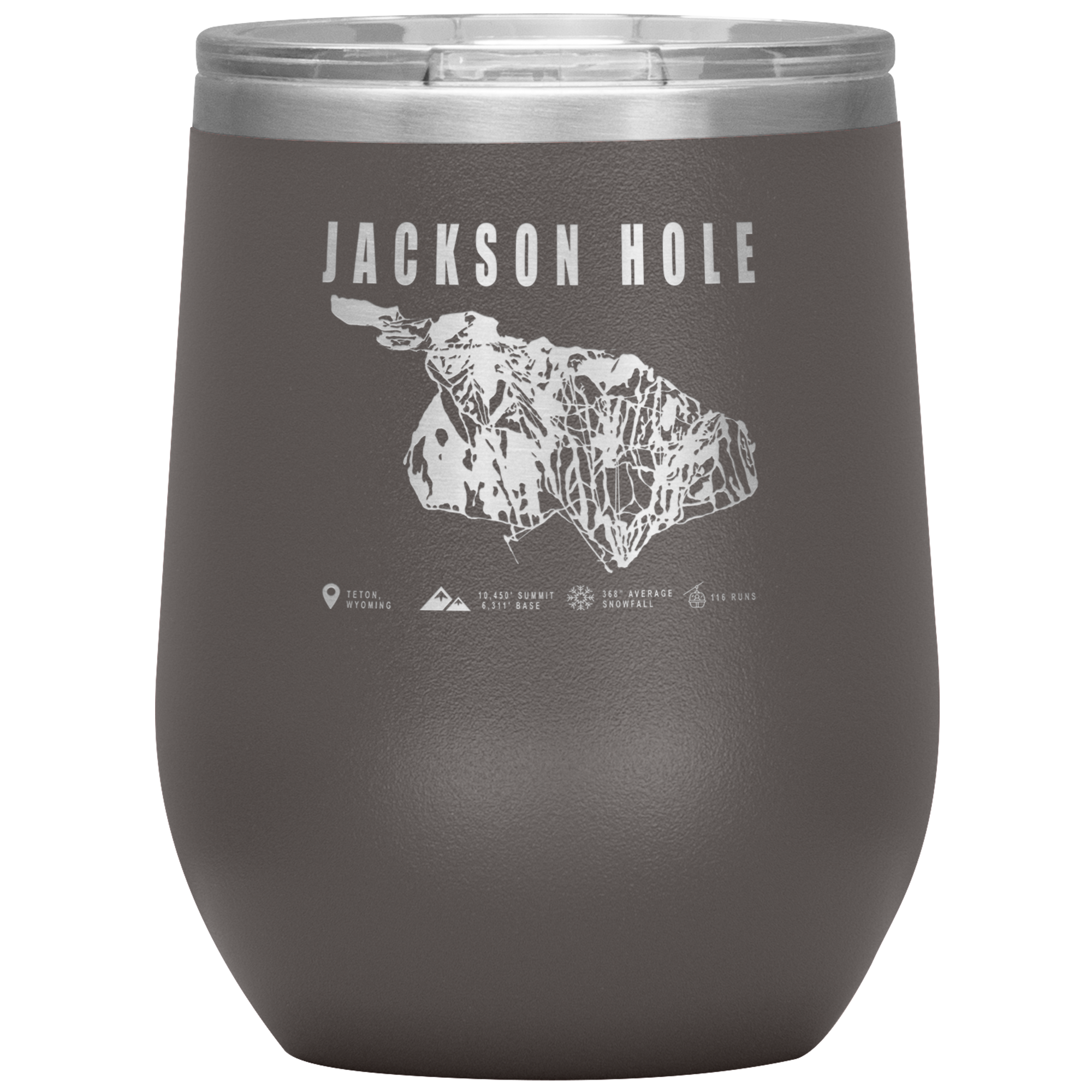 Jackson Hole Wyoming Ski Trail Map Wine 12oz Tumbler - Powderaddicts