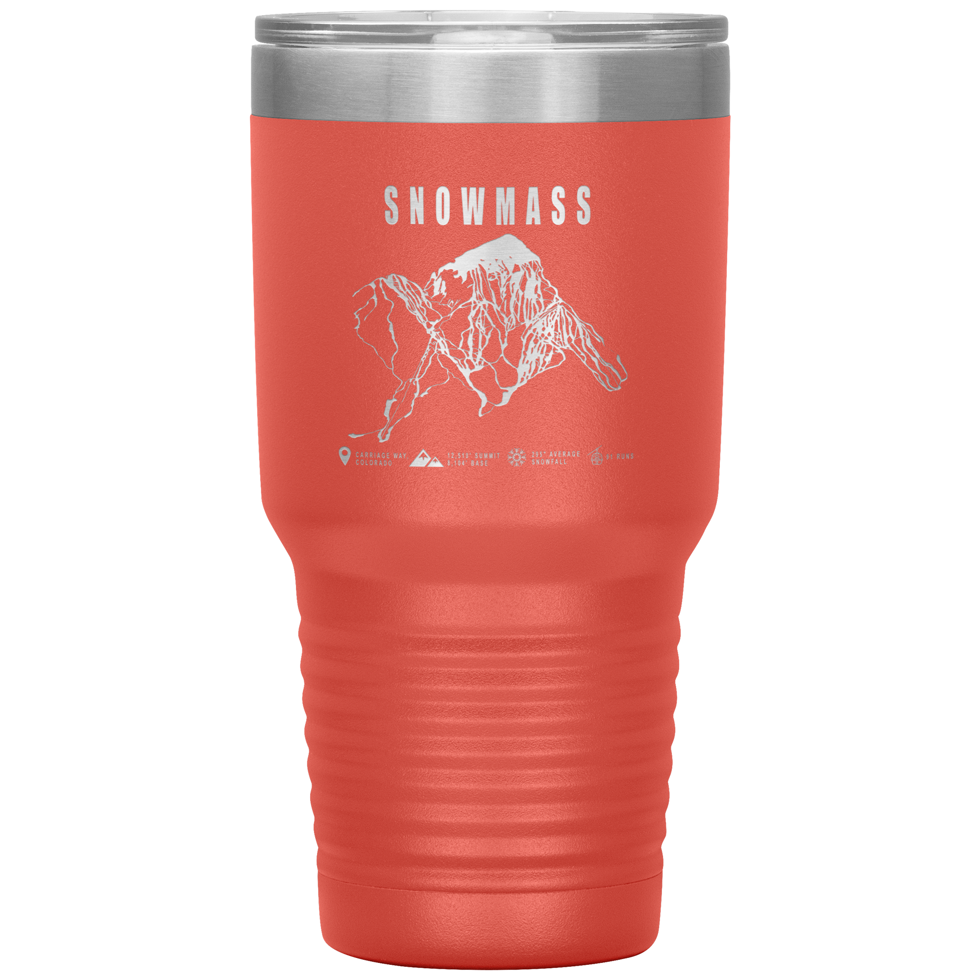 Snowmass Colorado Ski Trail Map 30oz Tumbler - Powderaddicts