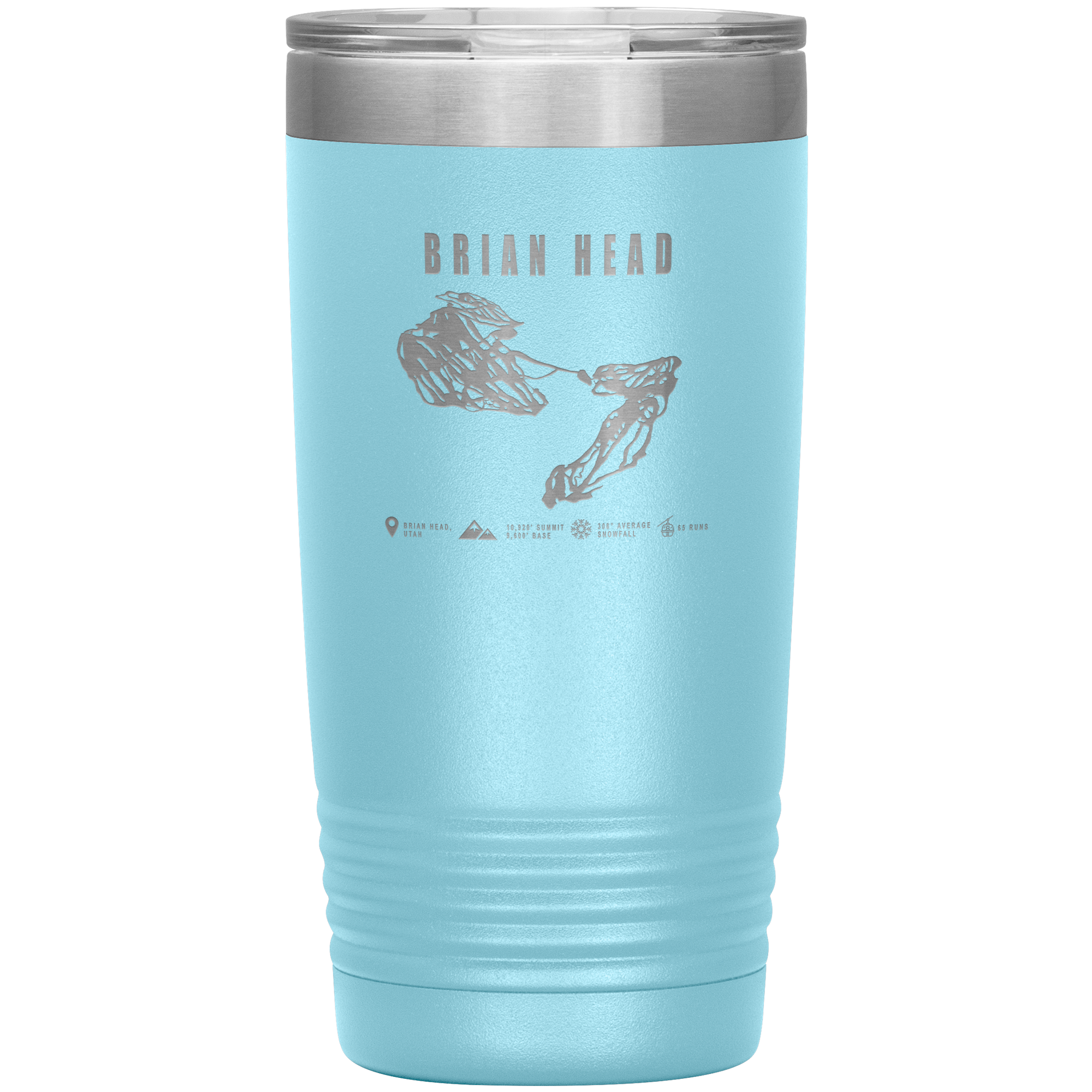 Brian Head,Utah Ski Trail Map 20oz Tumbler - Powderaddicts