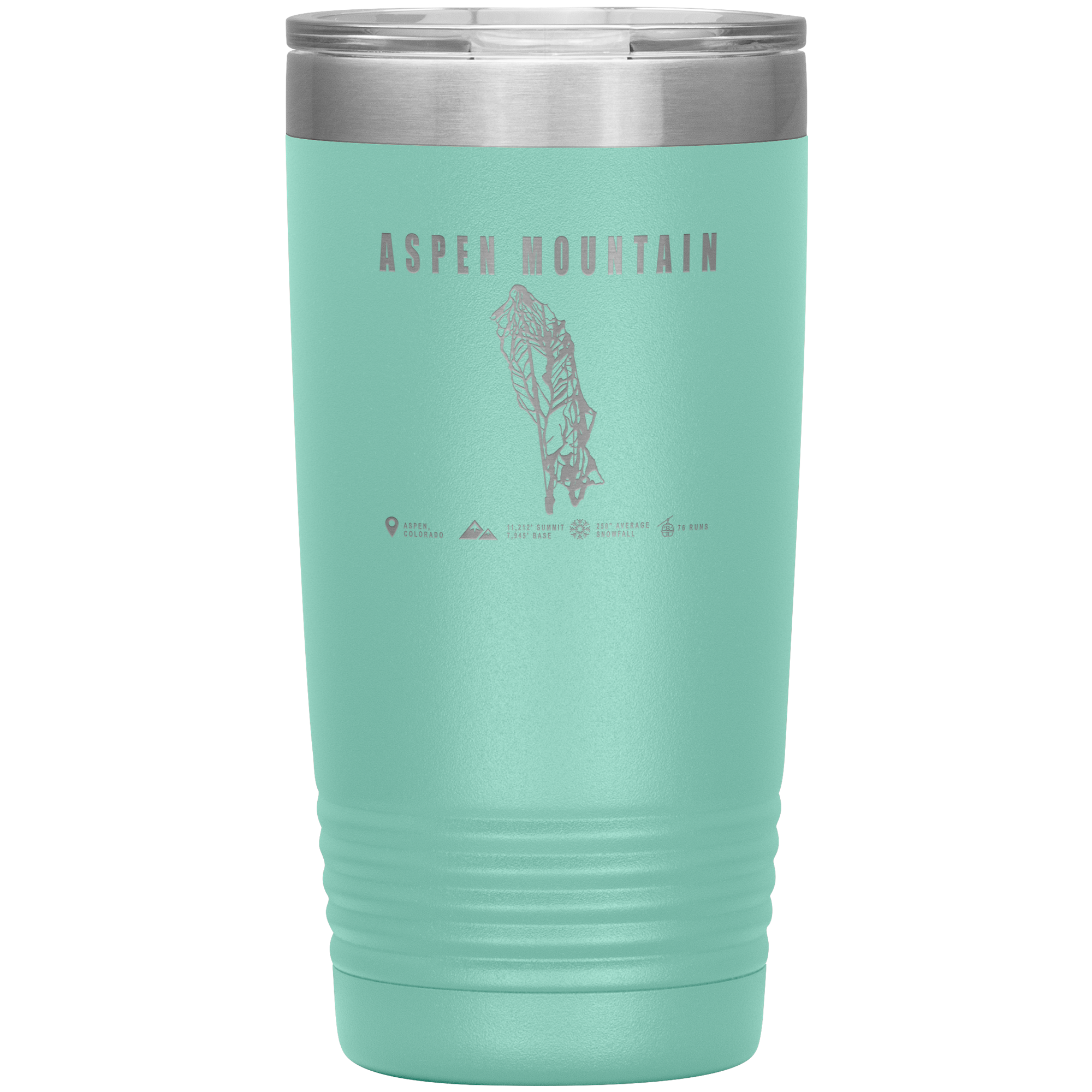 Aspen Mountain Colorado Ski Trail Map 20oz Tumbler - Powderaddicts