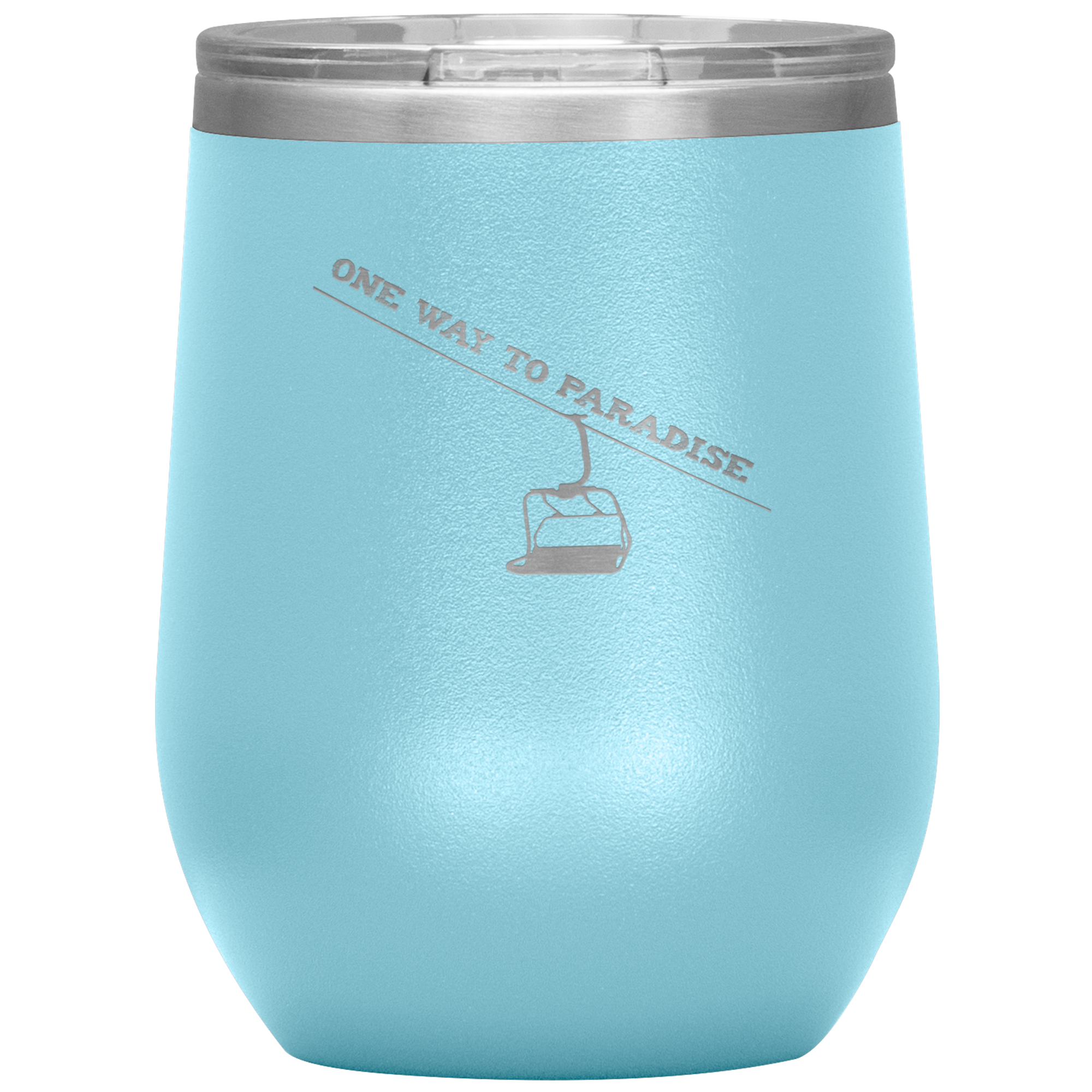 One Way To Paradise Wine 12oz Tumbler - Powderaddicts