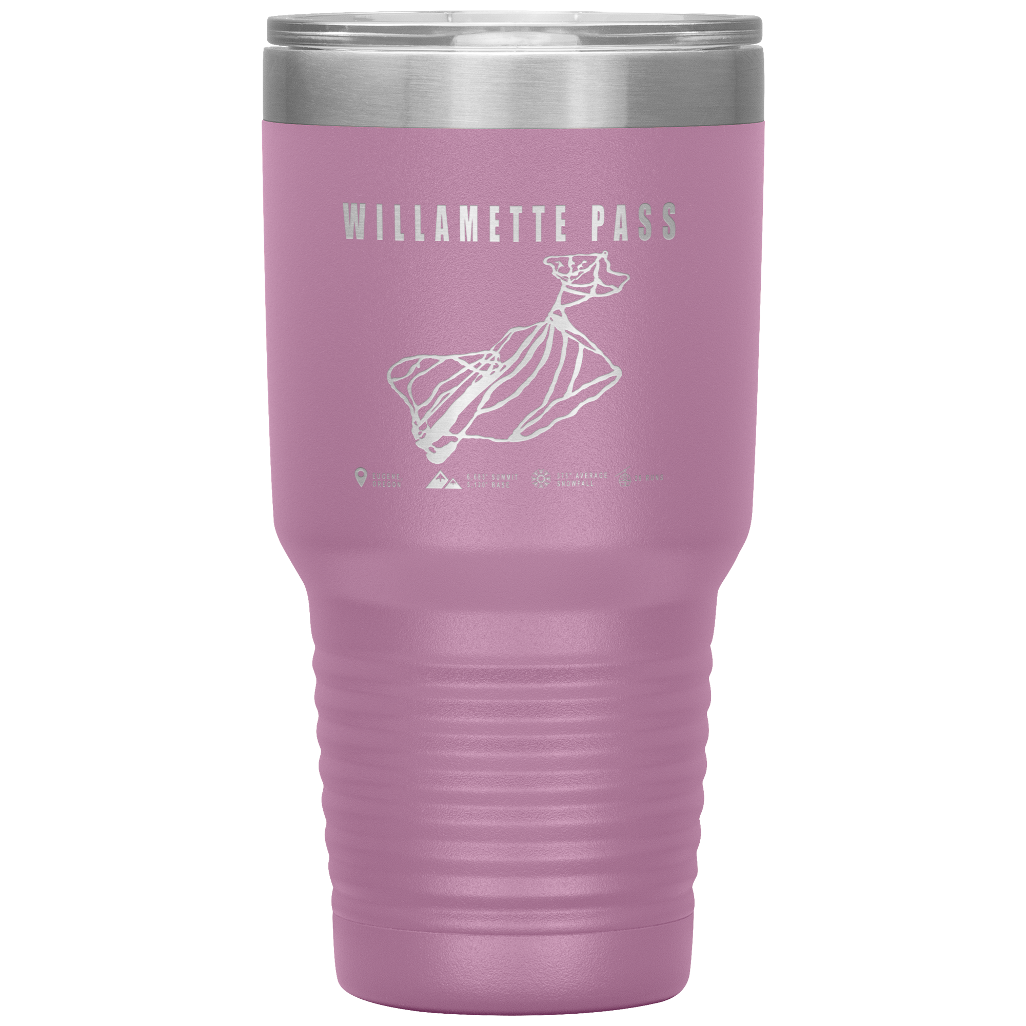 Willamette Pass, Oregon Ski Trail Map 30oz Tumbler - Powderaddicts