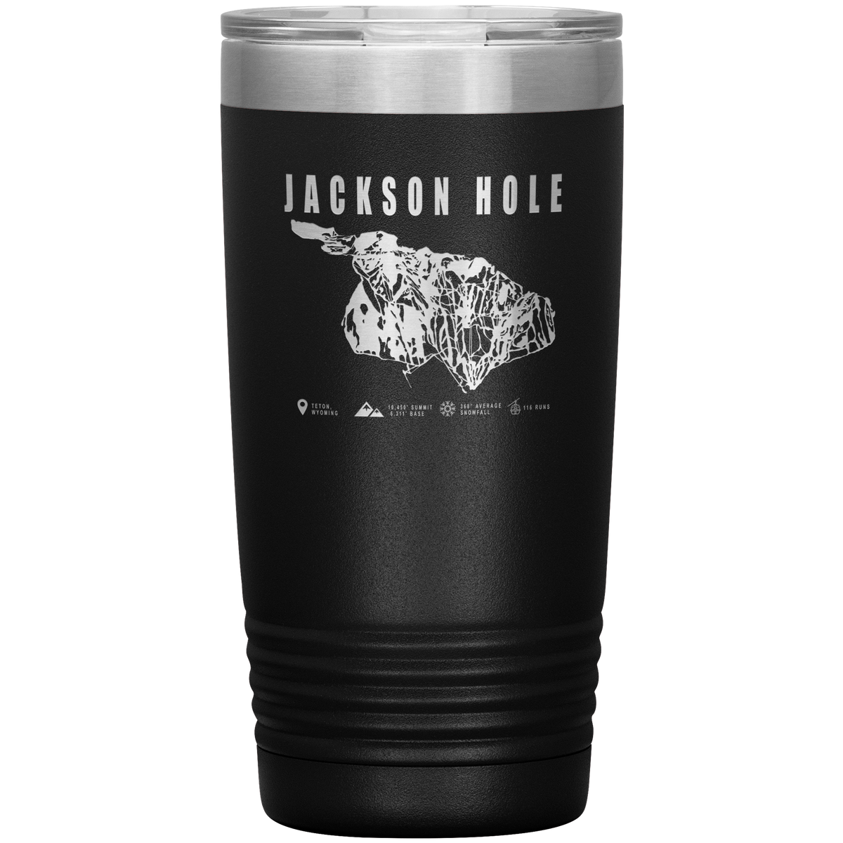 Jackson Hole Wyoming Ski Trail Map 20oz Tumbler - Powderaddicts