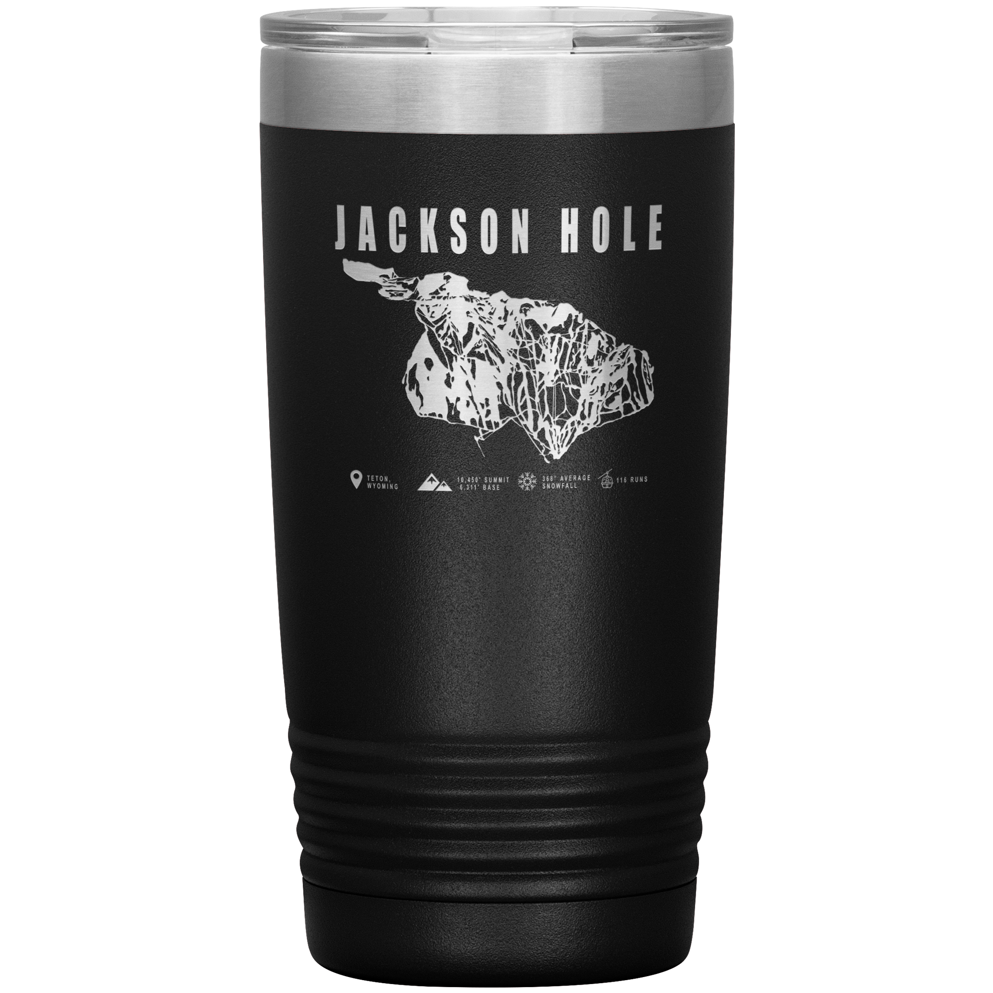 Jackson Hole Wyoming Ski Trail Map 20oz Tumbler - Powderaddicts