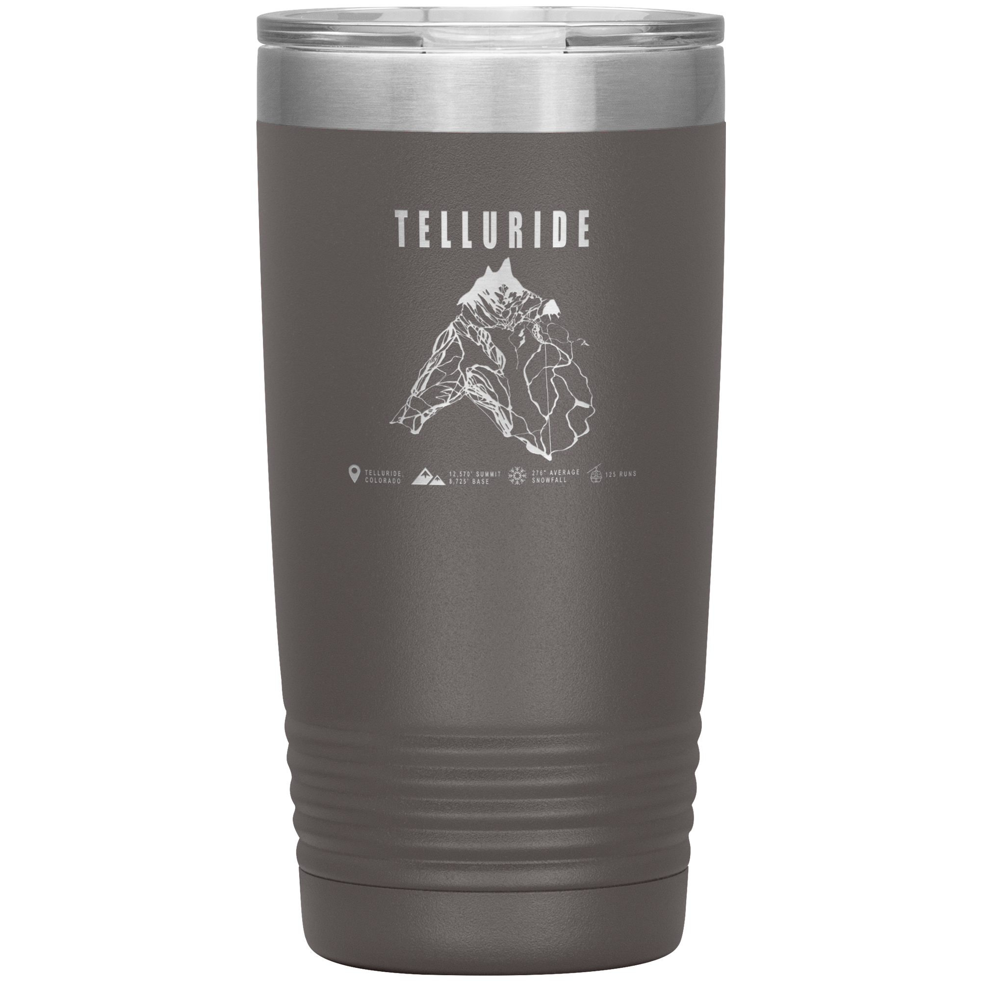 Telluride Colorado Ski Trail Map 20oz Tumbler - Powderaddicts