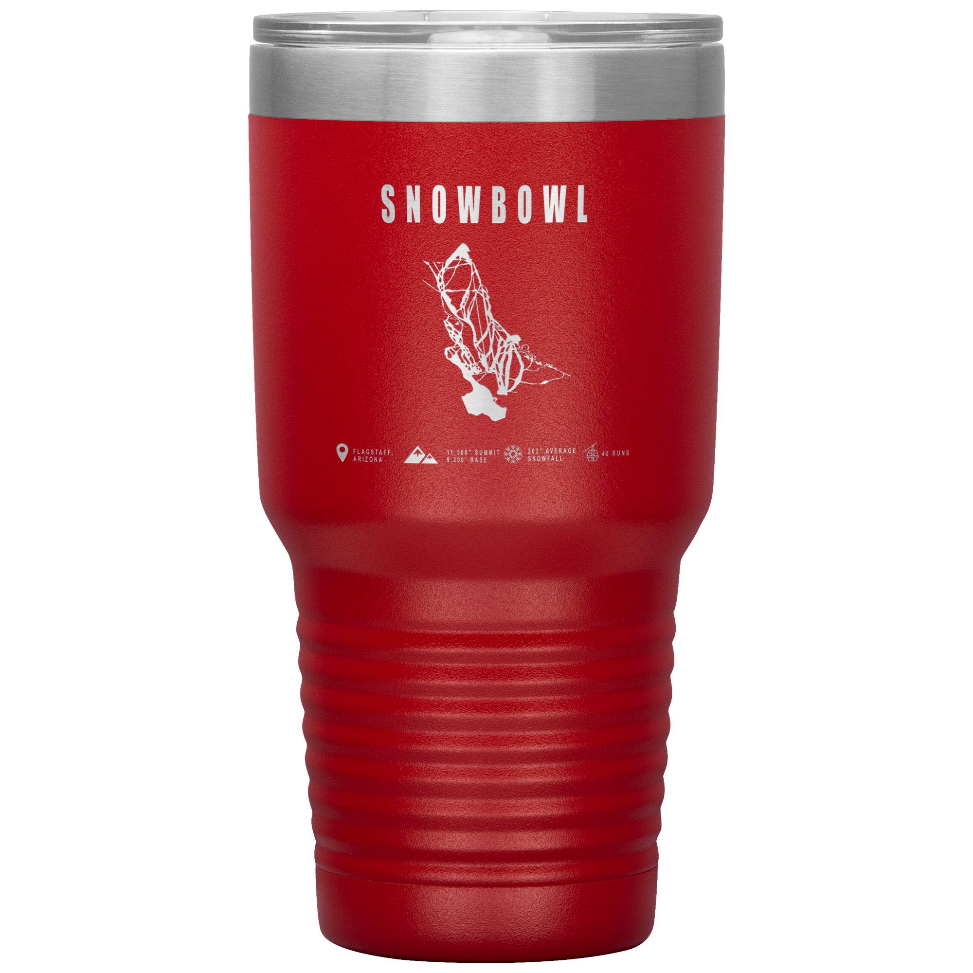 Snowbowl, Arizona Ski Trail Map 30oz Tumbler - Powderaddicts