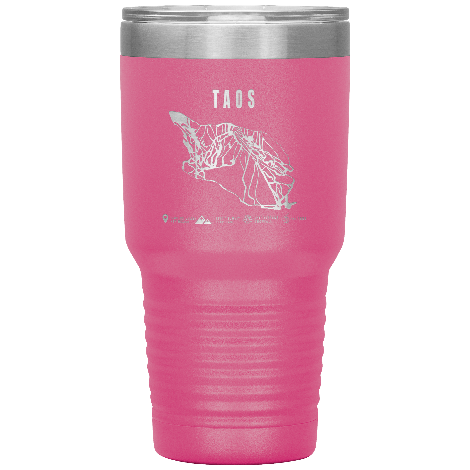 Taos, New Mexico Ski Trail Map 30oz Tumbler - Powderaddicts