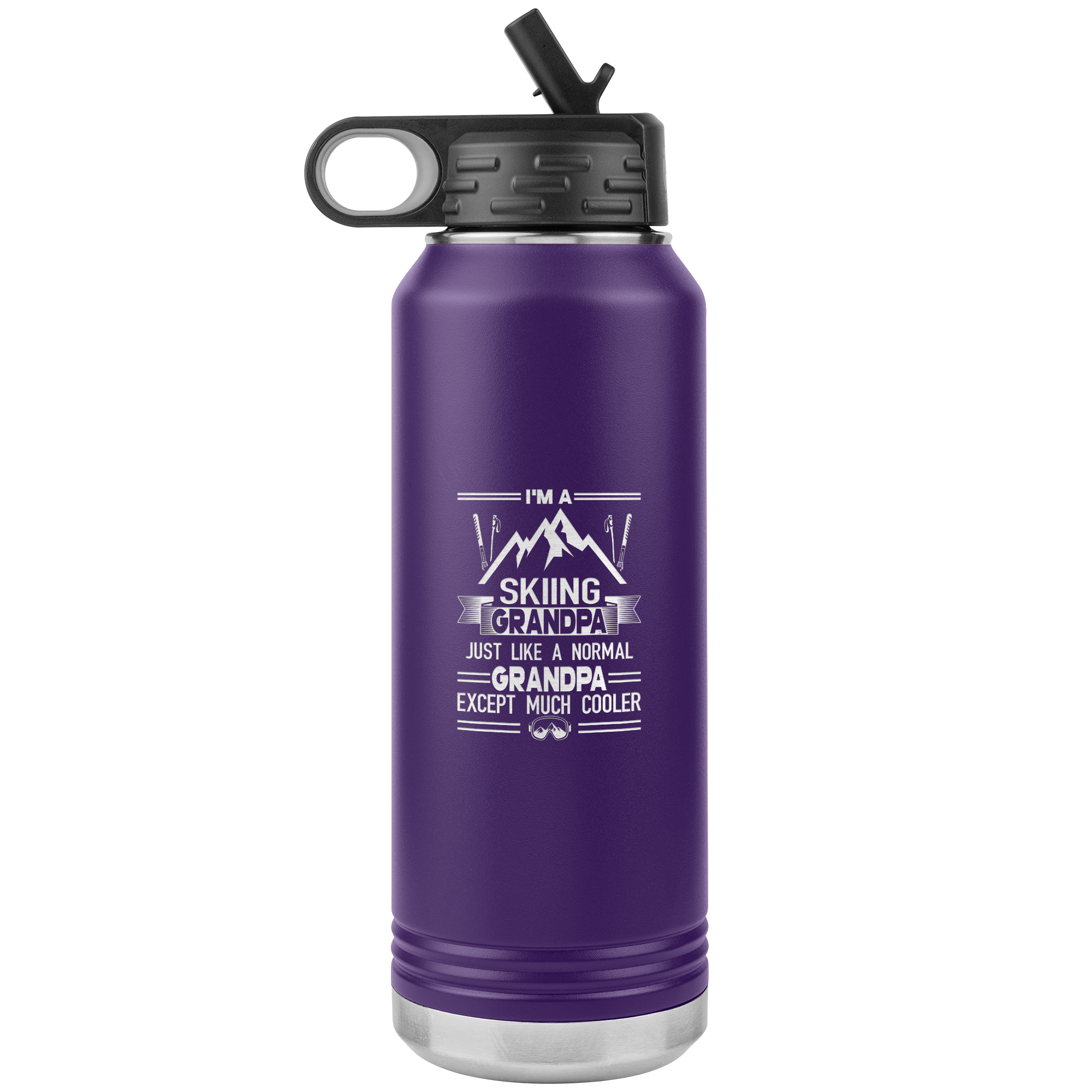 I'm A Skiing Grandpa 32oz Water Bottle Tumbler - Powderaddicts