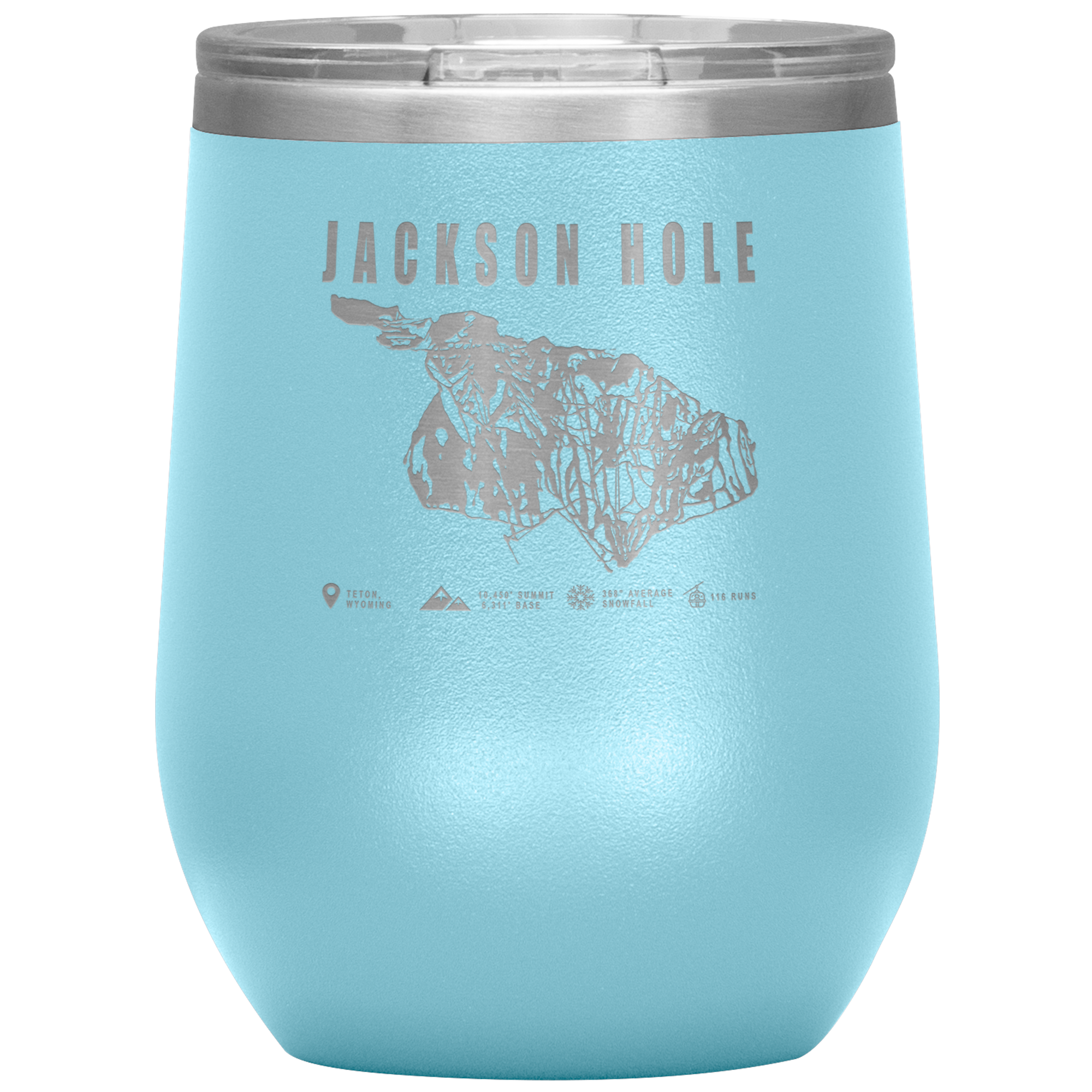 Jackson Hole Wyoming Ski Trail Map Wine 12oz Tumbler - Powderaddicts