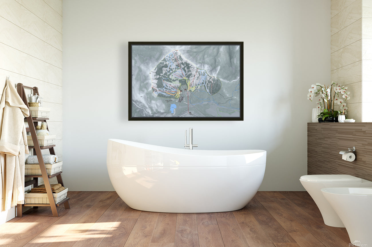 Sugar Bowl California Ski Resort Map Wall Art