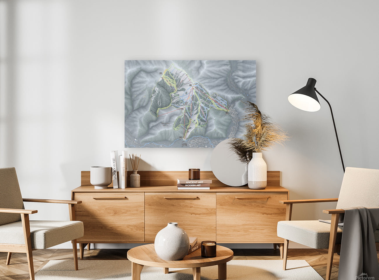 Sun Valley Idaho Ski Resort Map Wall Art