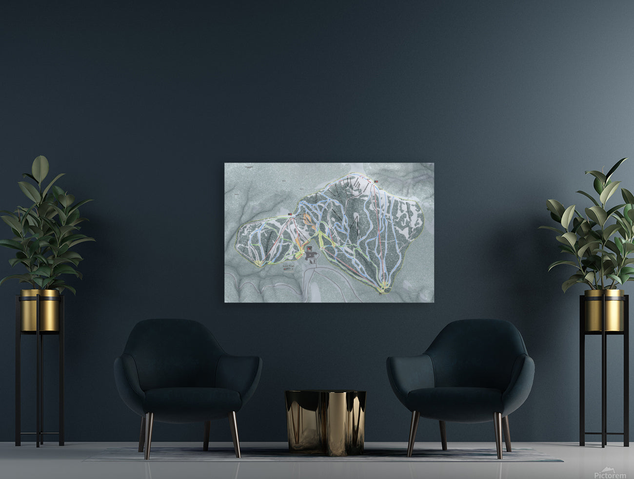 Lost Trail Montana Ski Resort Map Wall Art