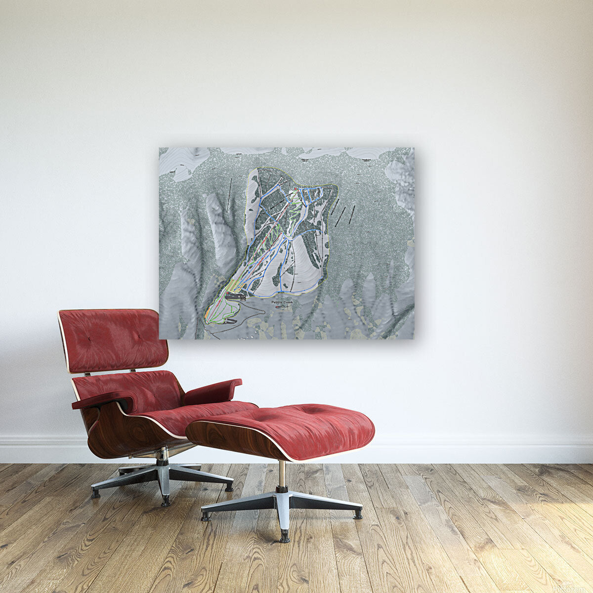 Pebble Creek Idaho Ski Resort Map Wall Art