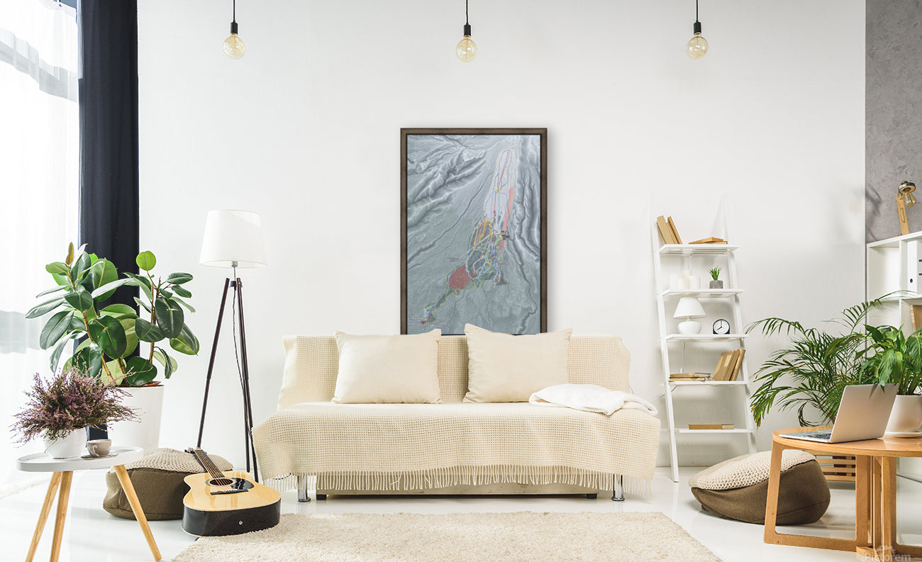 Timberline Oregon Ski Resort Map Wall Art