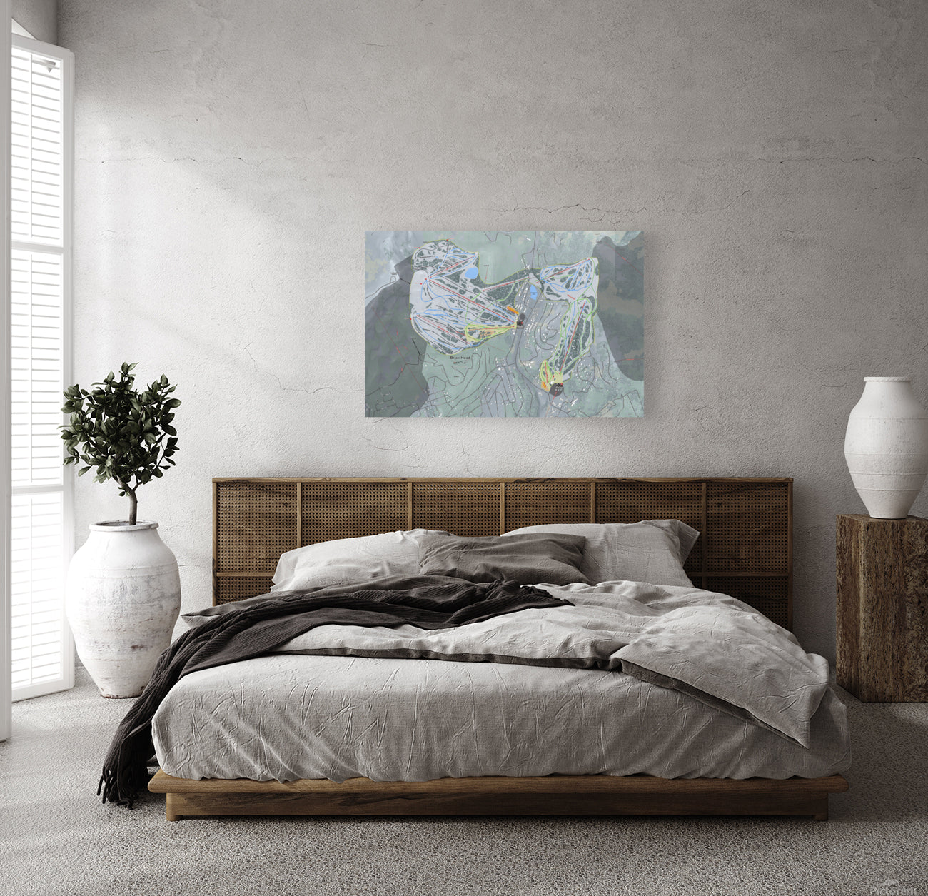 Brian Head Utah Ski Resort Map Wall Art