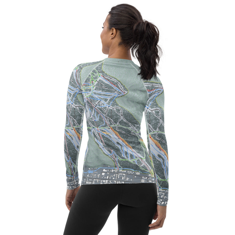 Red River, New Mexico Ski Trail Map Women's Base Layer Top - Powderaddicts