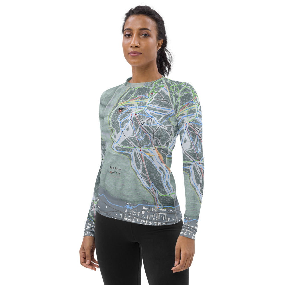 Red River, New Mexico Ski Trail Map Women's Base Layer Top - Powderaddicts