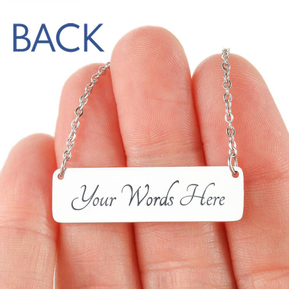 RIDING FAMILY - 1 Mom, 2 Children | PERSONALIZED BAR PENDANT NECKLACE - Powderaddicts