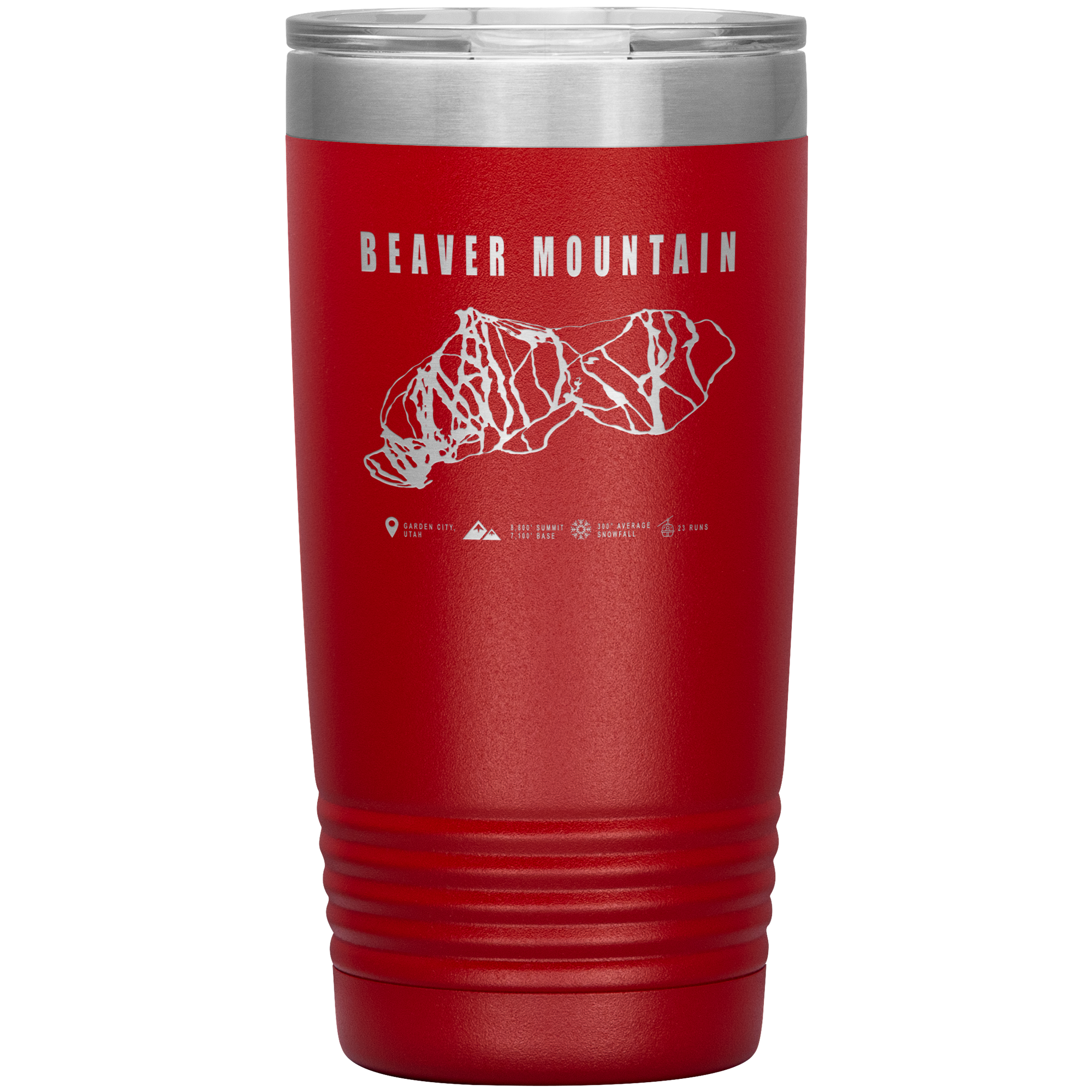 Beaver Mountain,Utah Ski Trail Map 20oz Tumbler - Powderaddicts