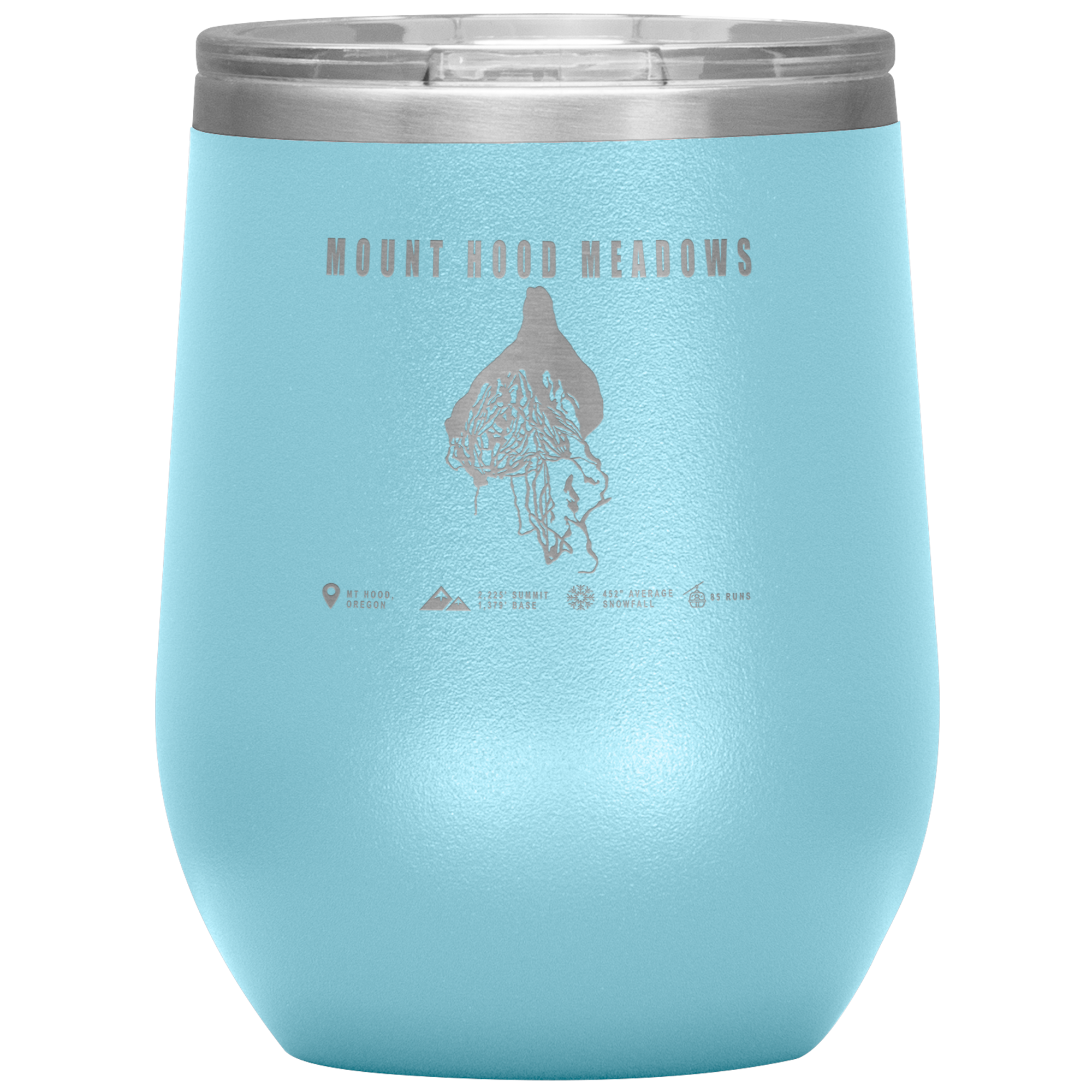 Mount Hood Meadows, Oregon Ski Trail Map Wine 12oz Tumbler - Powderaddicts