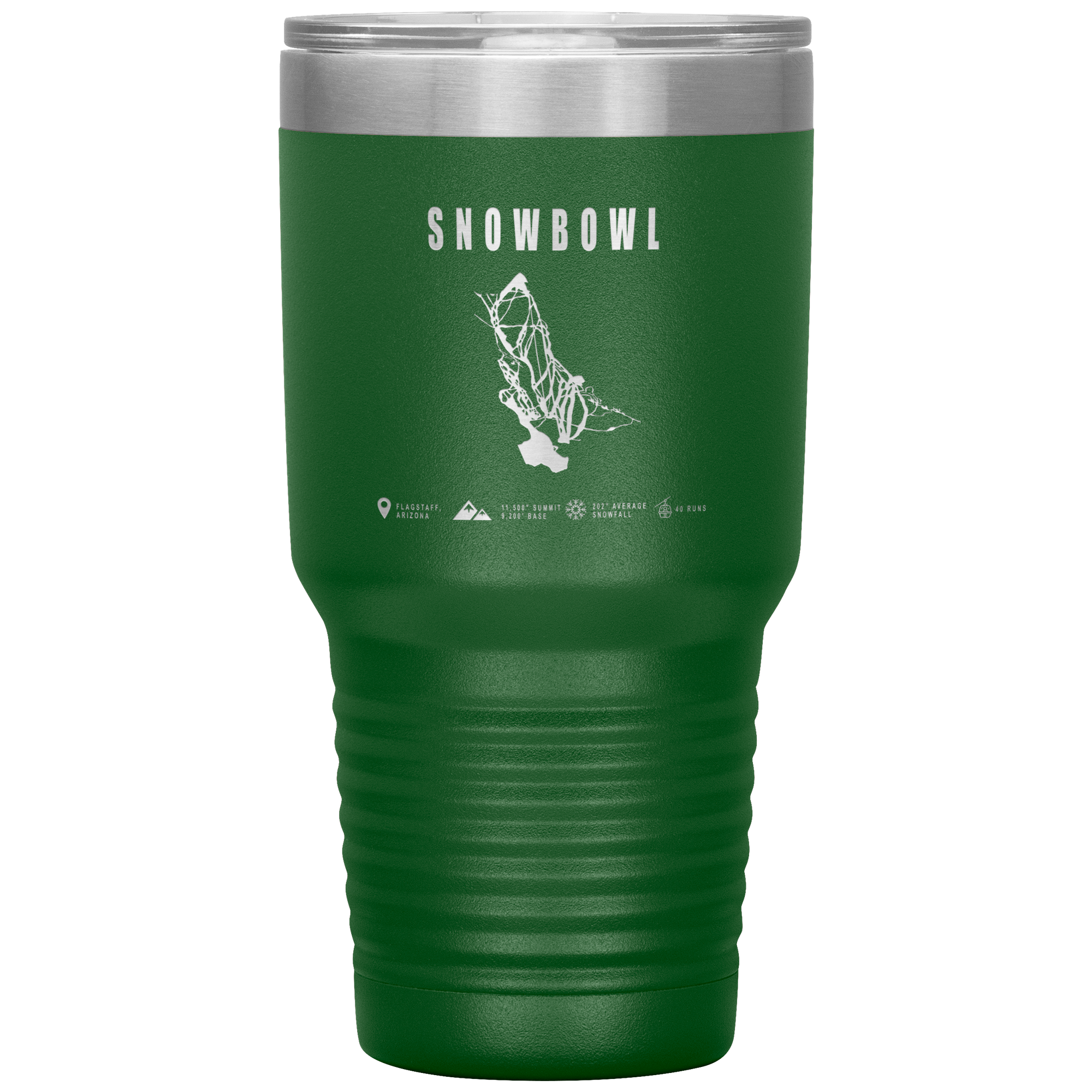 Snowbowl, Arizona Ski Trail Map 30oz Tumbler - Powderaddicts