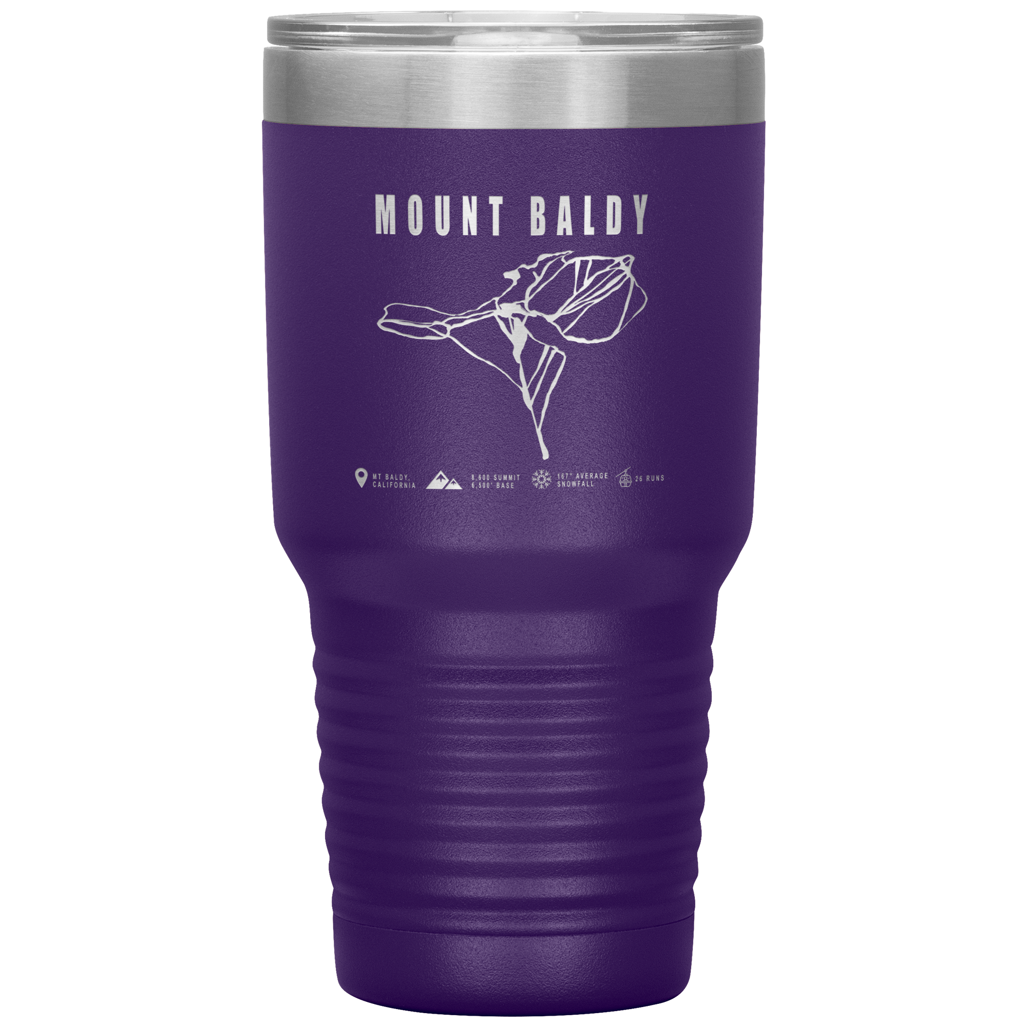 Mount Baldy, California Ski Trail Map 30oz Tumbler - Powderaddicts