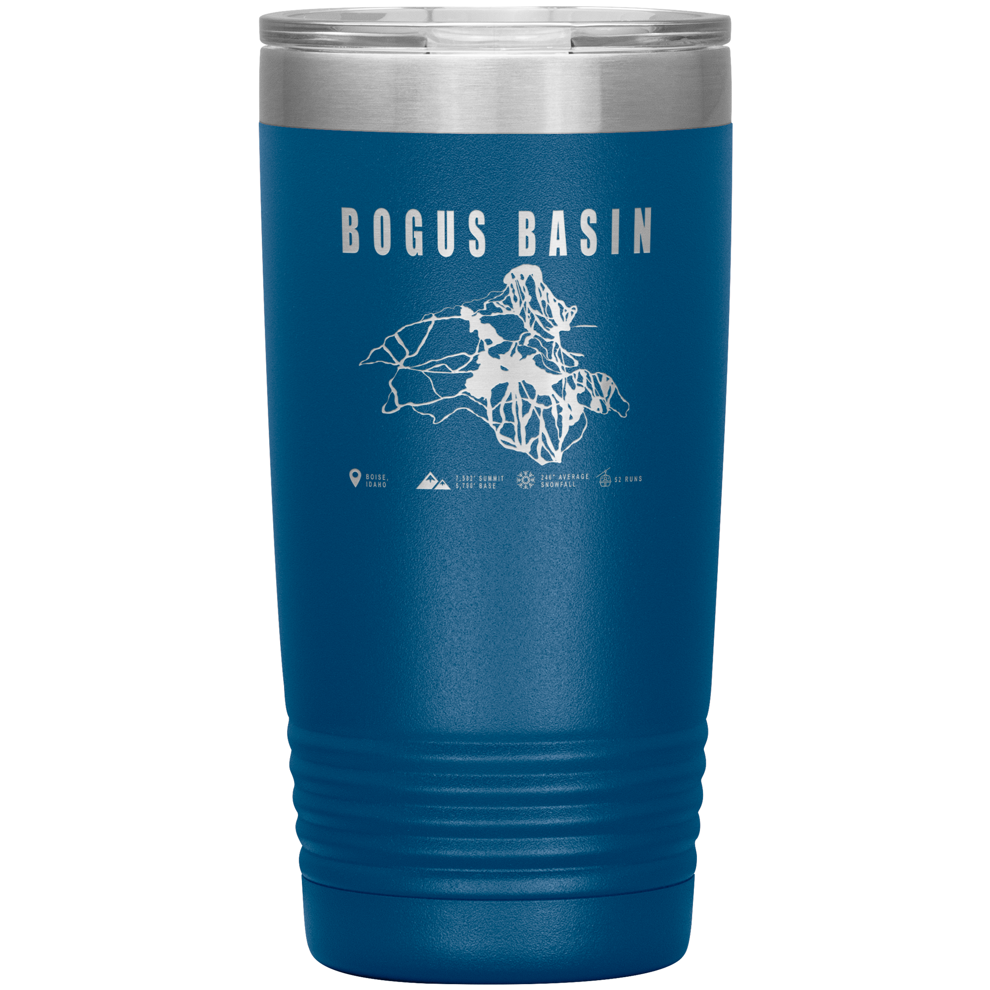 Bogus Basin Idaho Ski Trail Map 20oz Tumbler - Powderaddicts