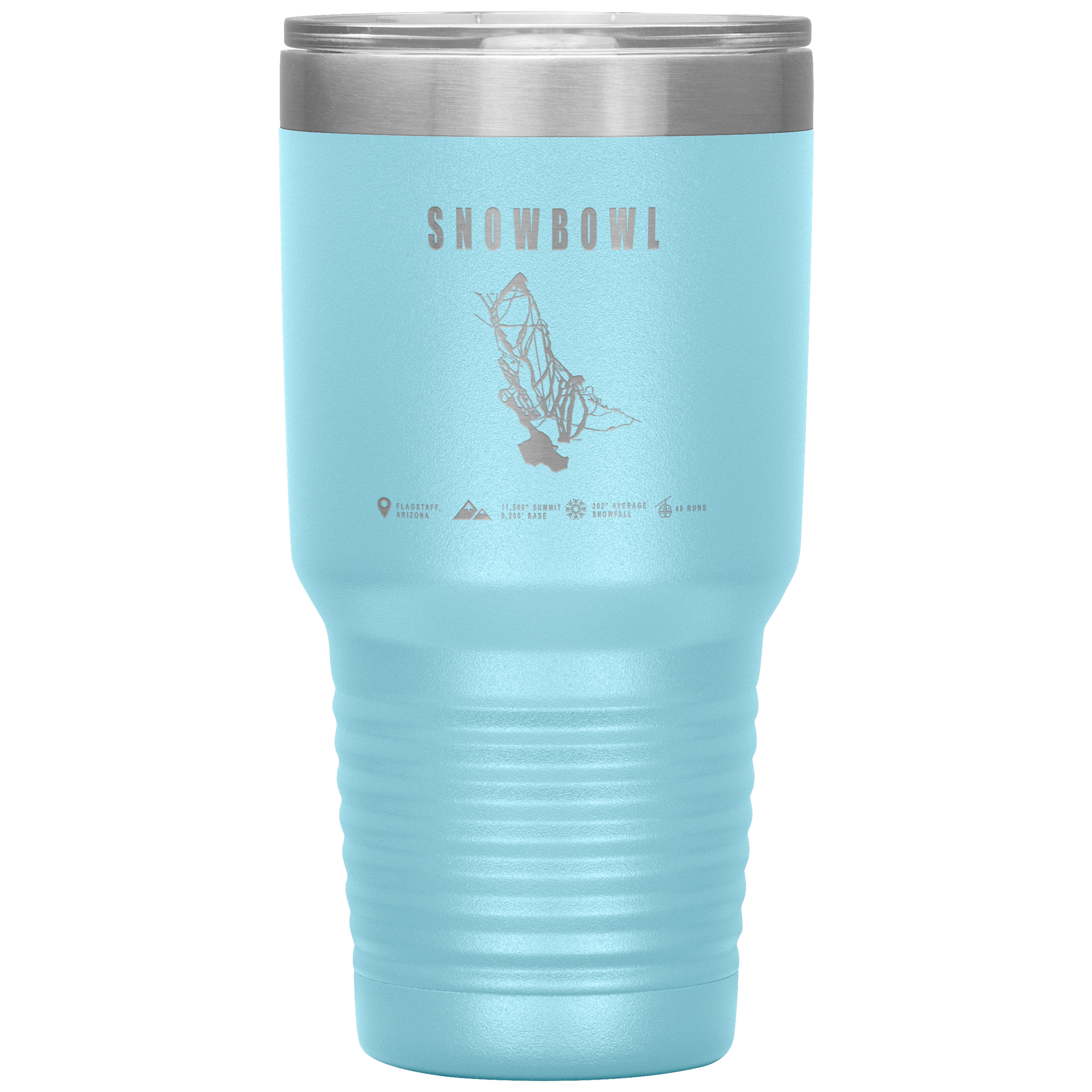 Snowbowl, Arizona Ski Trail Map 30oz Tumbler - Powderaddicts