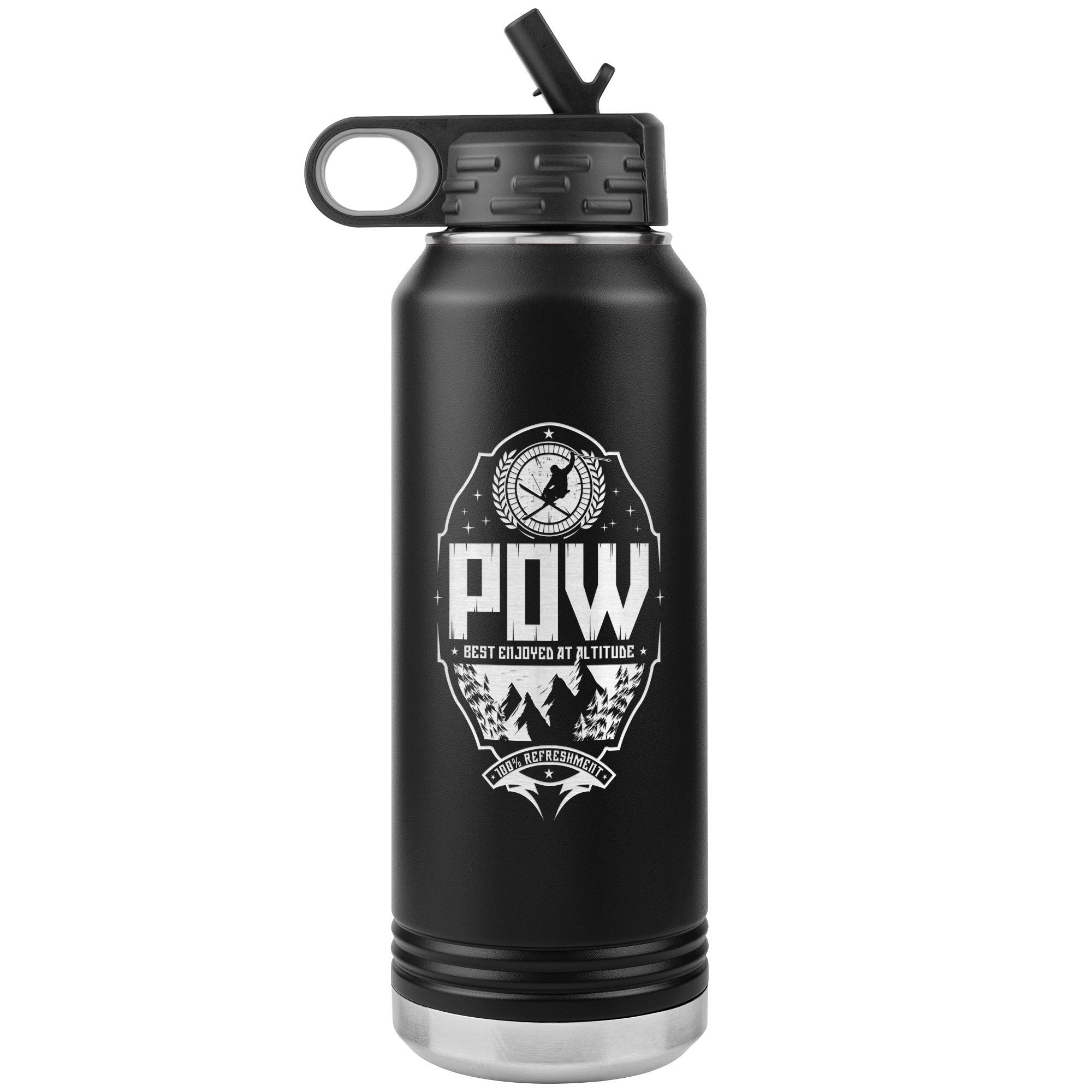 Pow Best Enjoyed At Altitude 32oz Water Bottle Tumbler - Powderaddicts