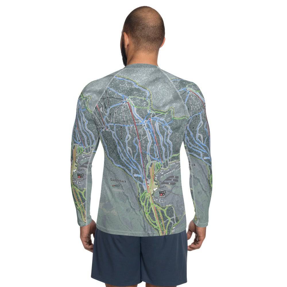 Saddleback, Maine Ski Trail Map Men's Base Layer Top - Powderaddicts