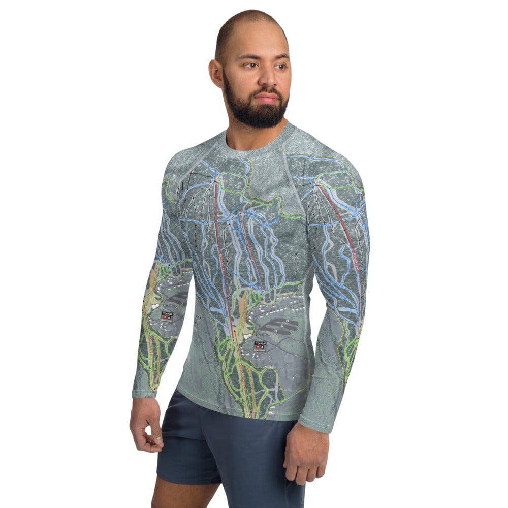 Saddleback, Maine Ski Trail Map Men's Base Layer Top - Powderaddicts