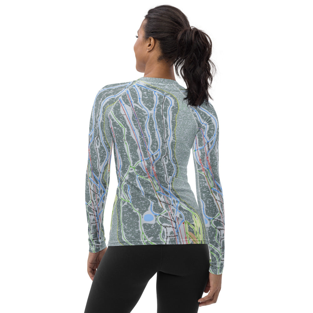 Sandia Peak, New Mexico Ski Trail Map Women's Base Layer Top - Powderaddicts