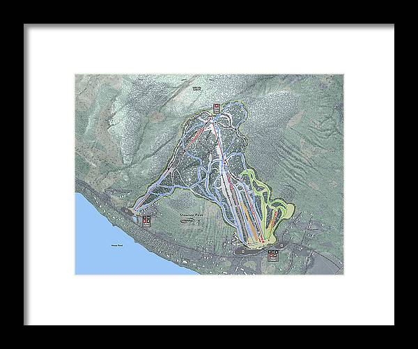 Shawnee Peak Ski Trail Map - Framed Print - Powderaddicts