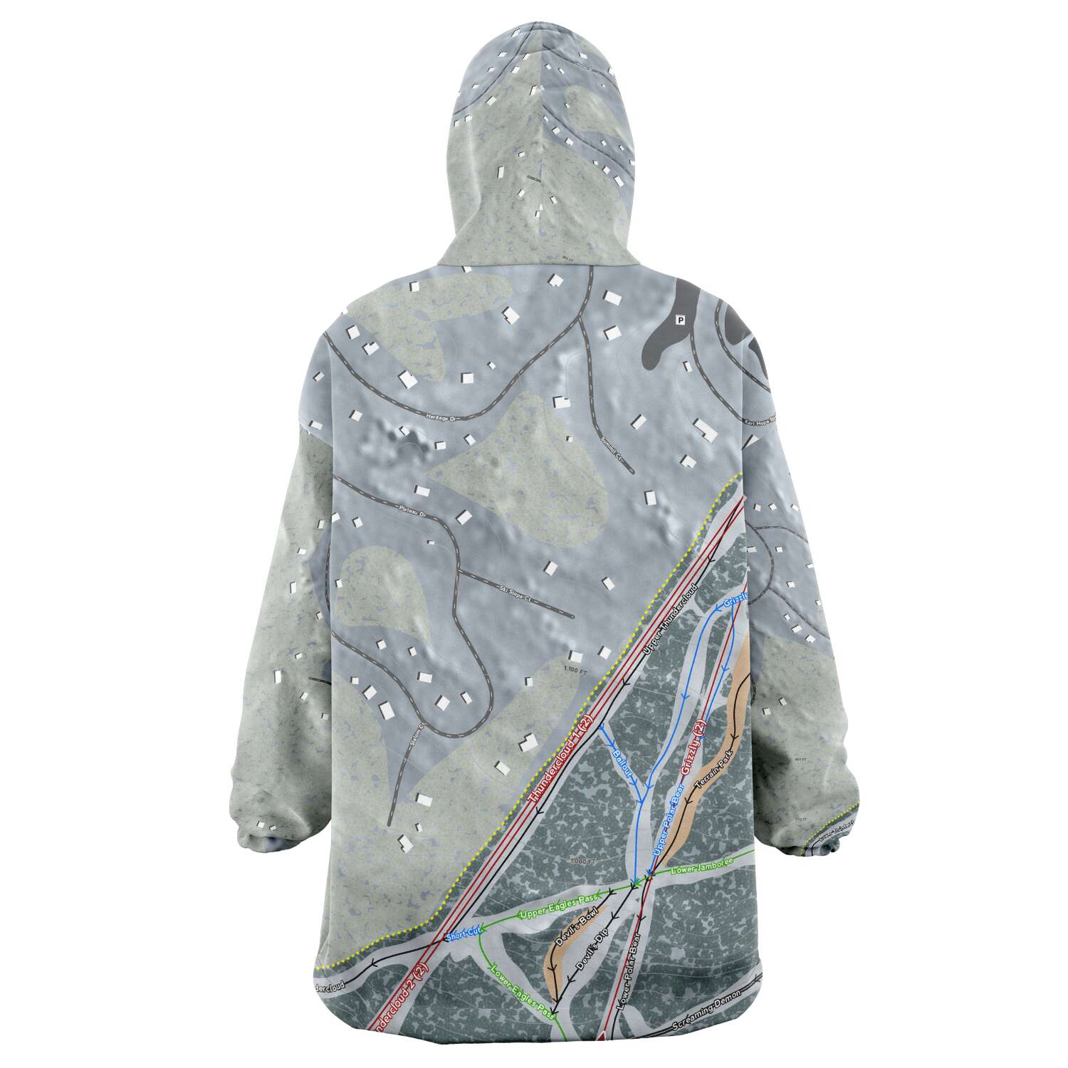 Ski Big Bear, Pennsylvania Ski Trail Map Snuggie - Powderaddicts