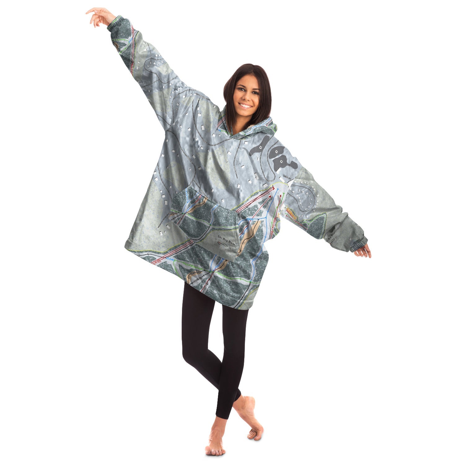 Ski Big Bear, Pennsylvania Ski Trail Map Snuggie - Powderaddicts