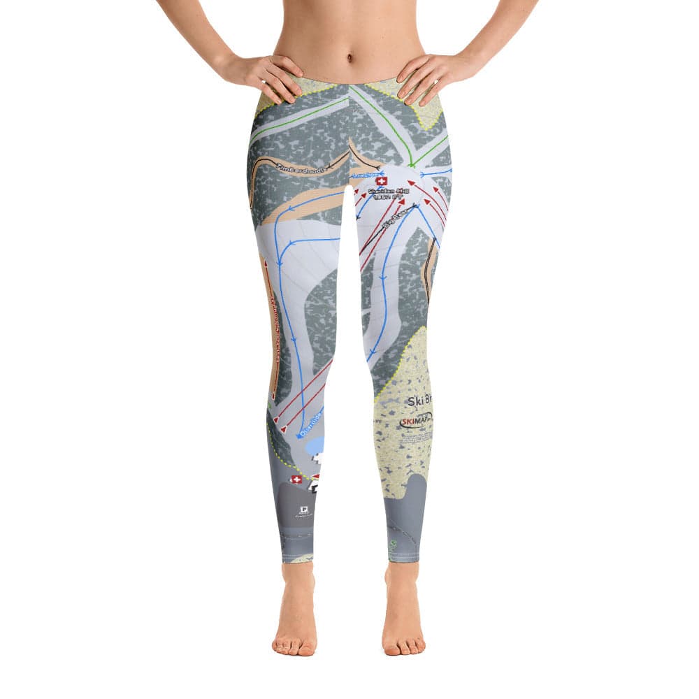 Ski Brule, Michigan Ski Trail Map Women's Base Layer Bottom - Powderaddicts